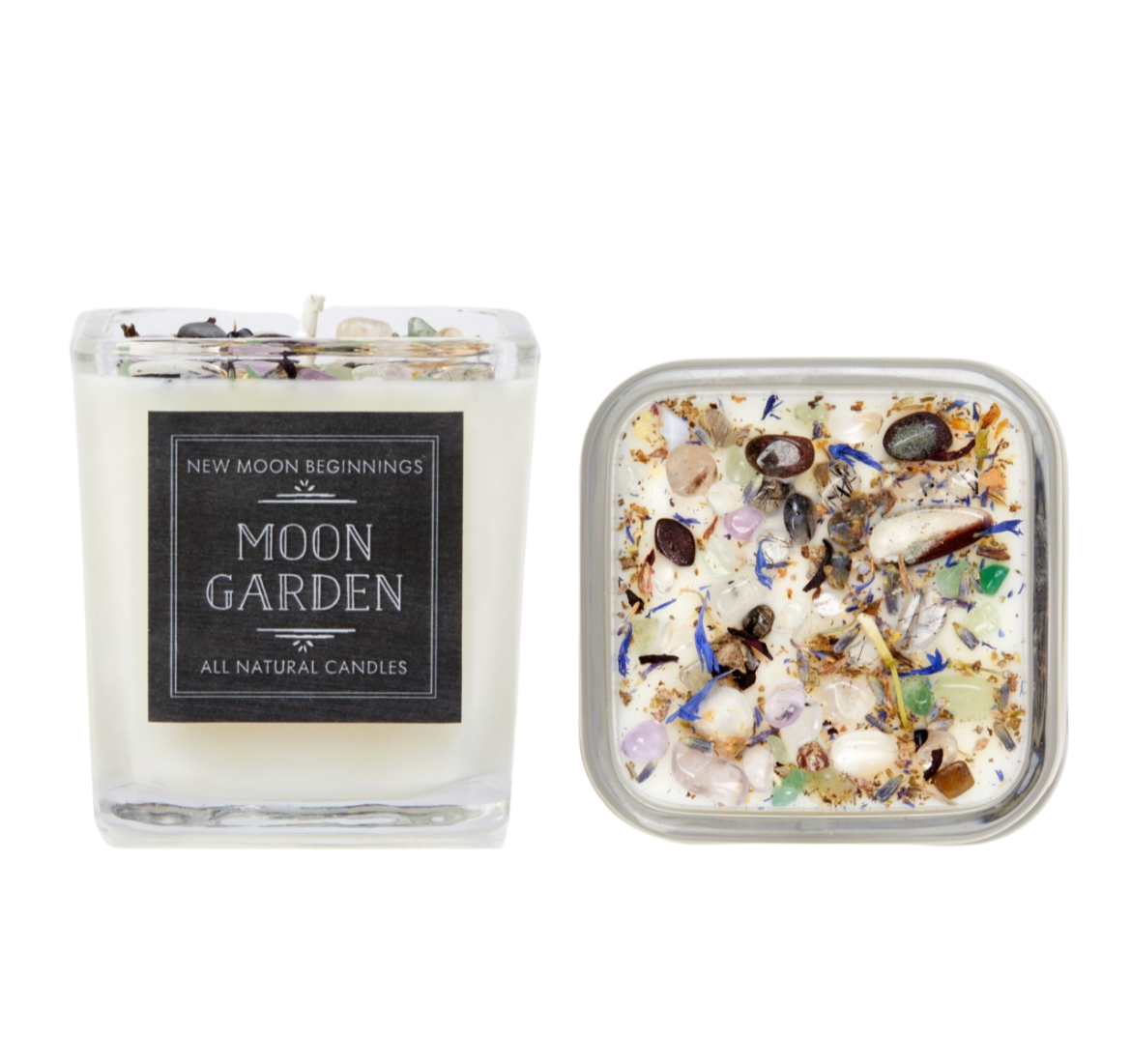 Moon Garden Candle - Soy Candles - Flower & Crystal Candles