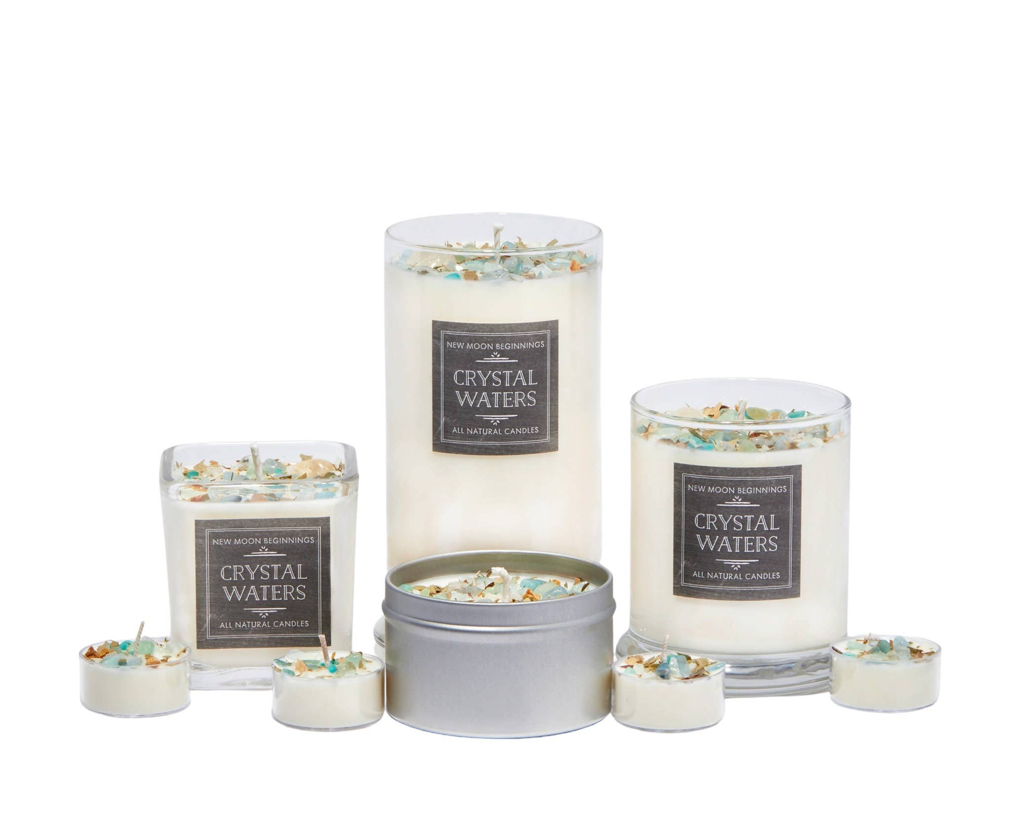 Crystal Waters Candle - Flower, Herb, and Crystal Candles