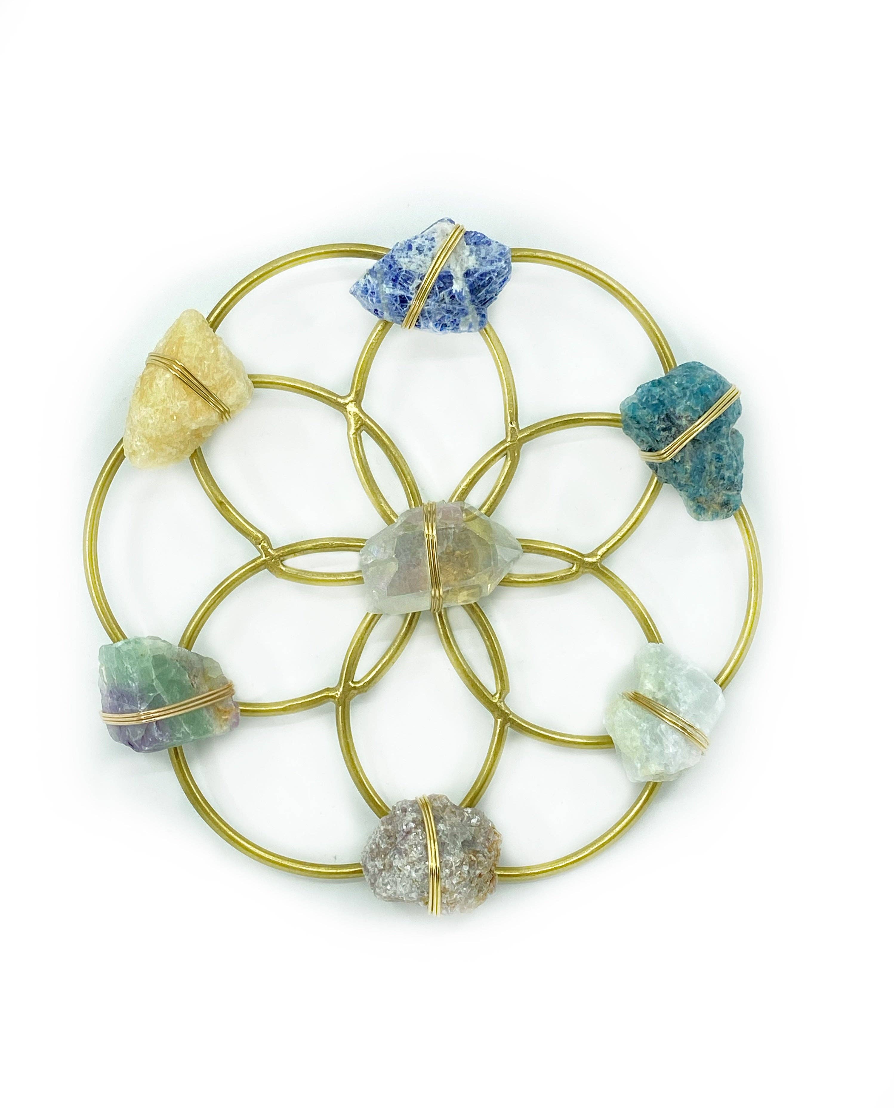 Aura Balancing Small Flower of Life Healing Crystal Grid