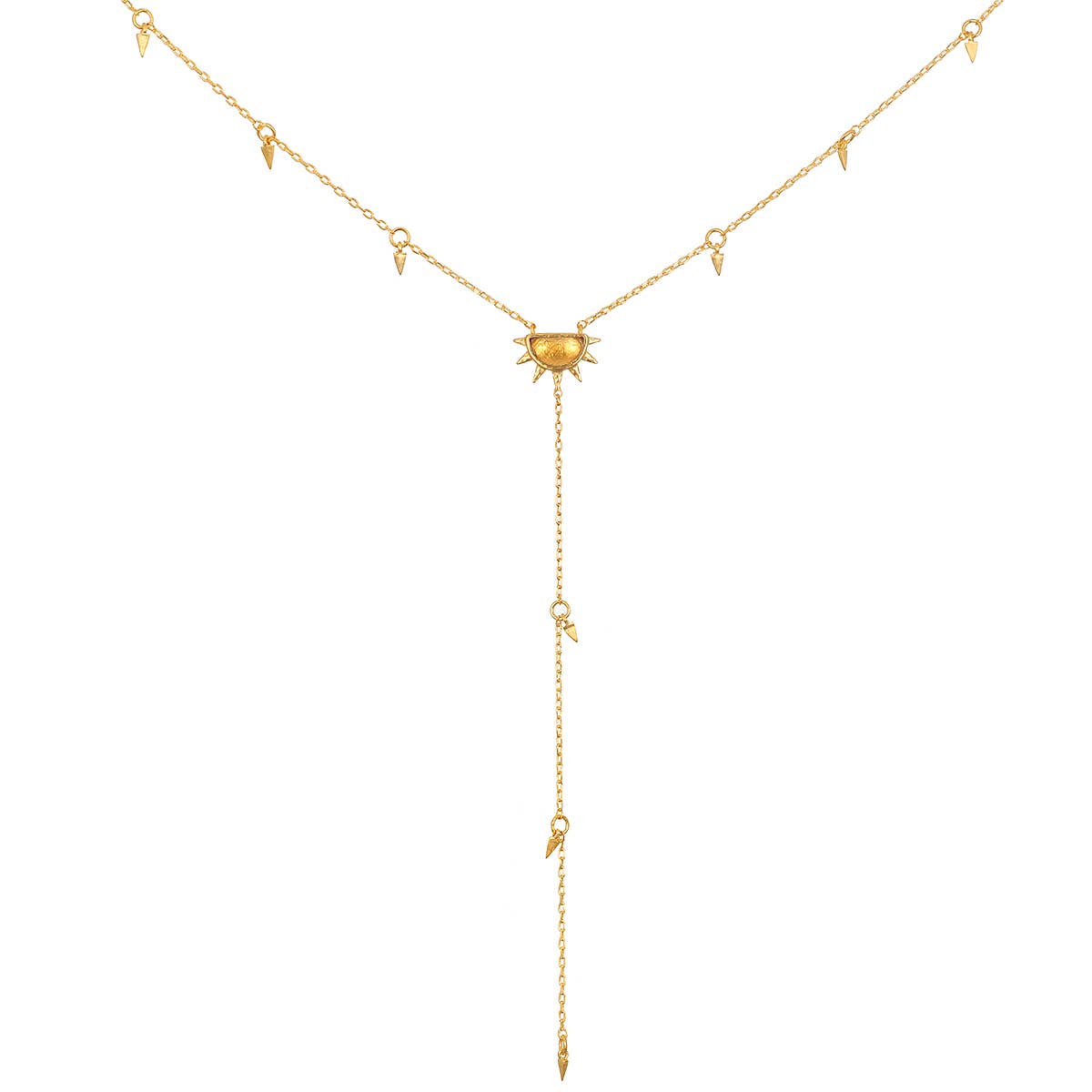 16" Citrine Sun Lariat Necklace