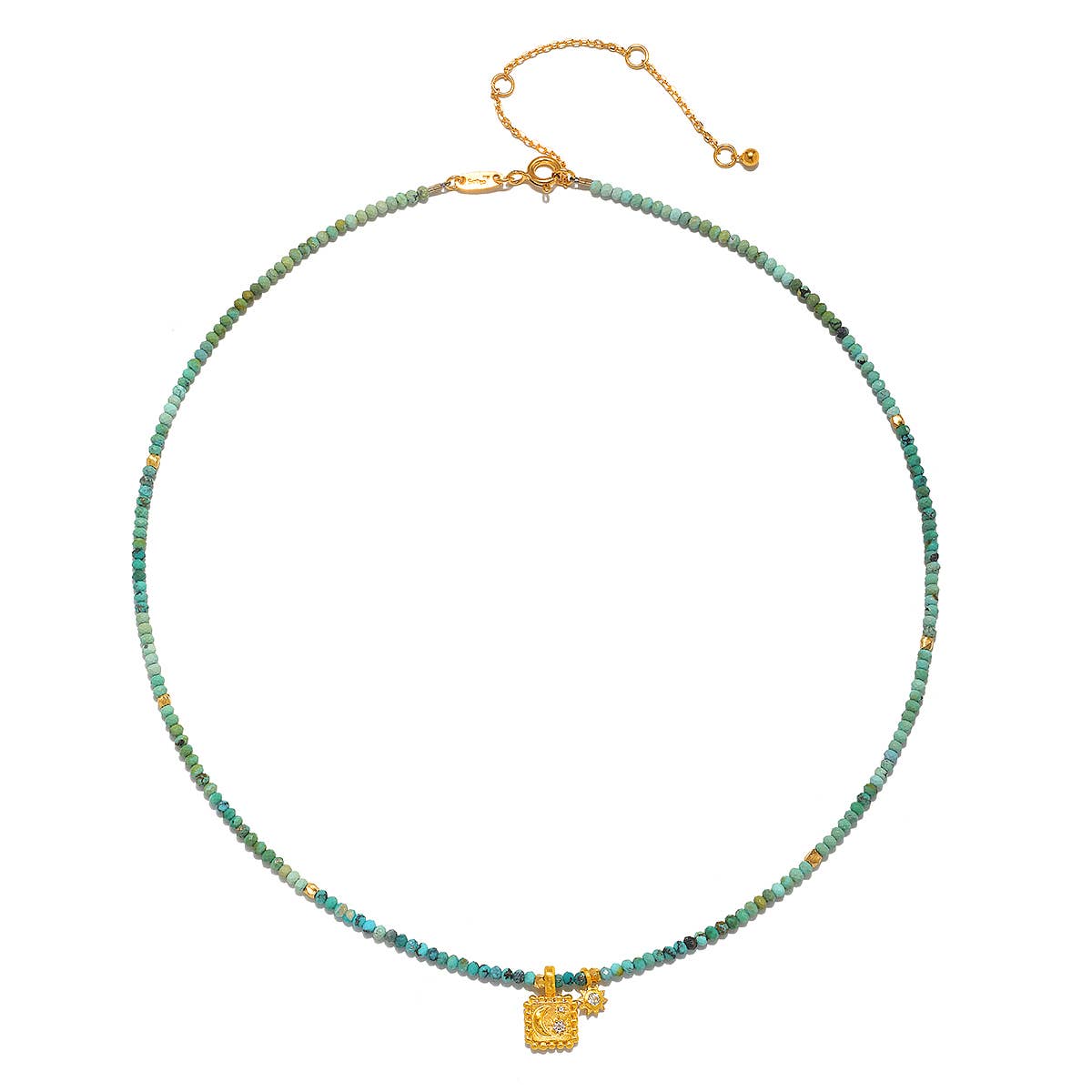 16" Turquoise Celestial Charm Necklace