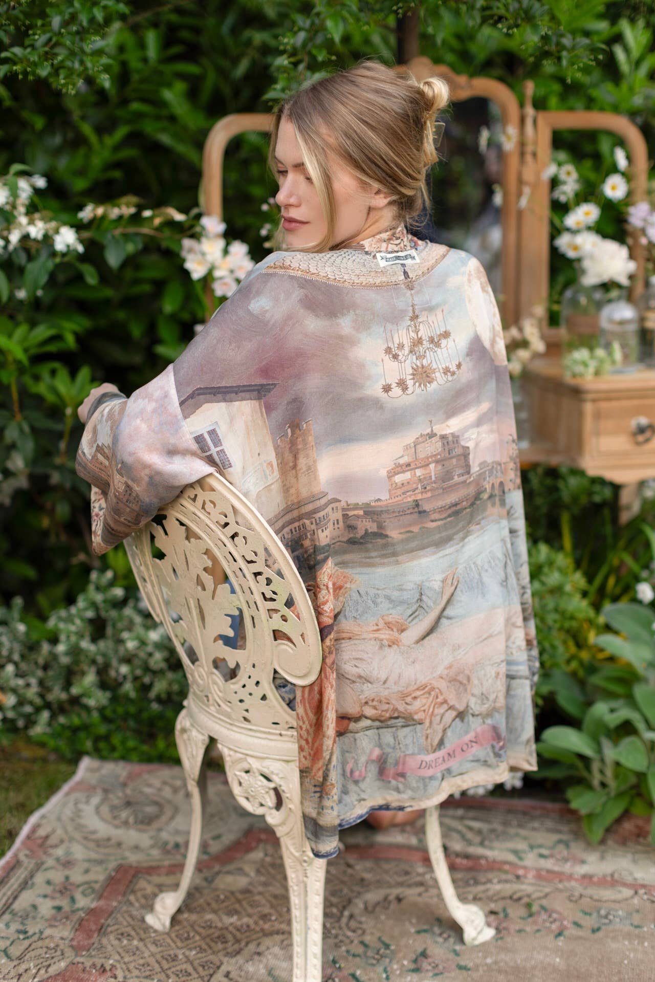 Imaginarium Matinée Duster Bamboo  Kimono w/ Moon mid-length