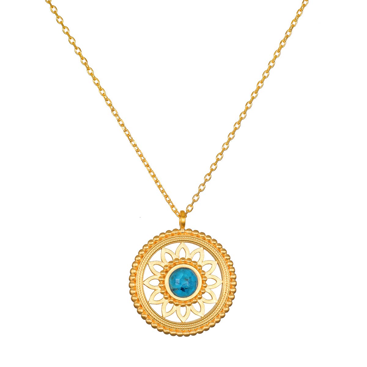 18” Nurture Intuition Turquoise Mandala Necklace 18