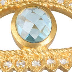 Fancy Blue Topaz Eye Ring ~ Sizes 6, 7, 8