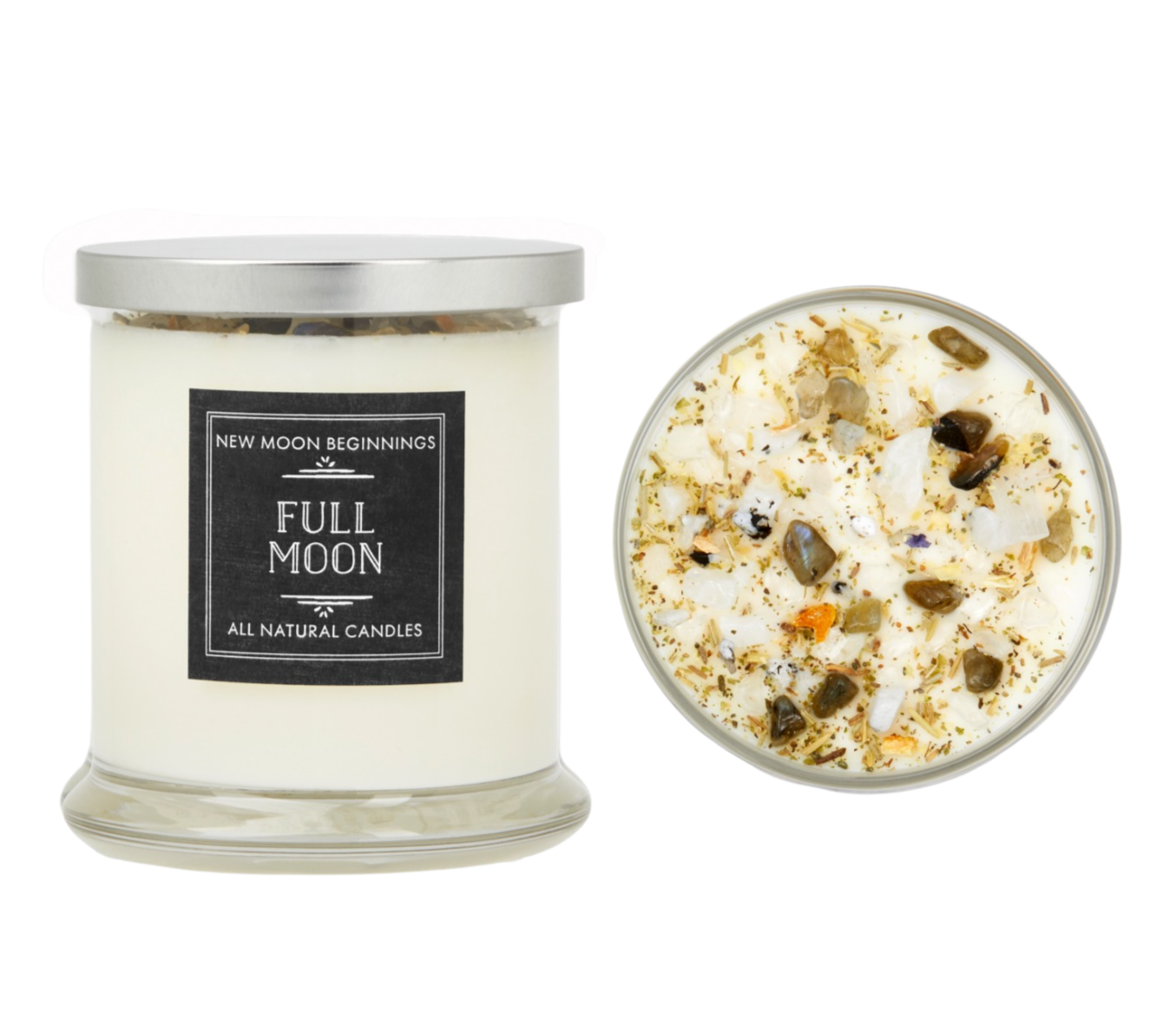 Moon Candles, Ritual Candles, Soy Candle, Crystal Candles