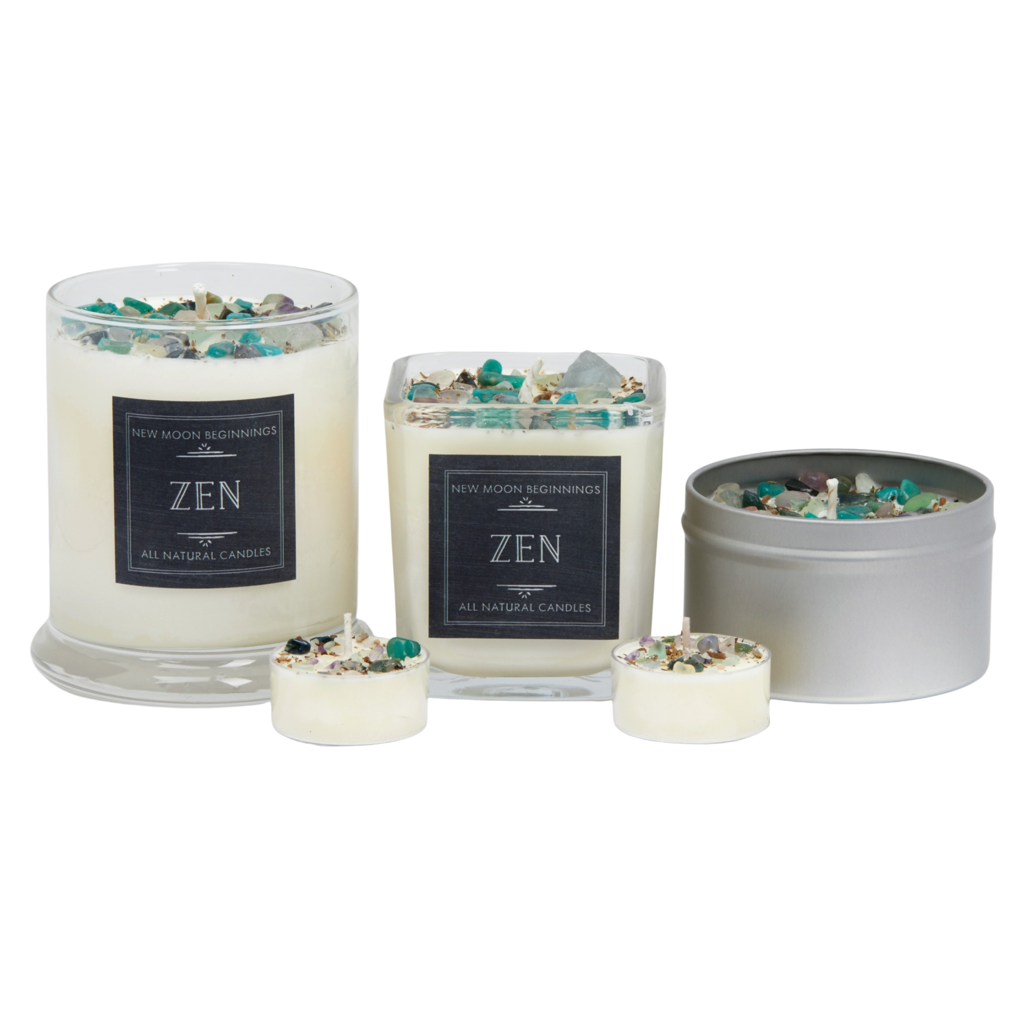 Zen Candle - Soy Candles - Herb, Flower, & Crystal Candle