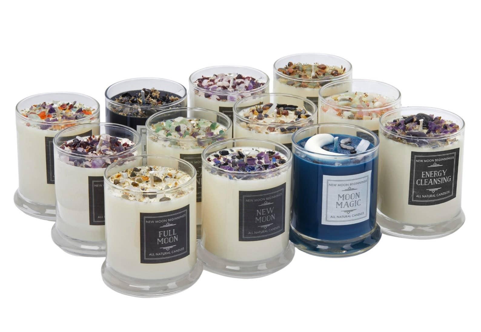 Ritual and Manifestation Candles, Soy Candle, Crystal Candle