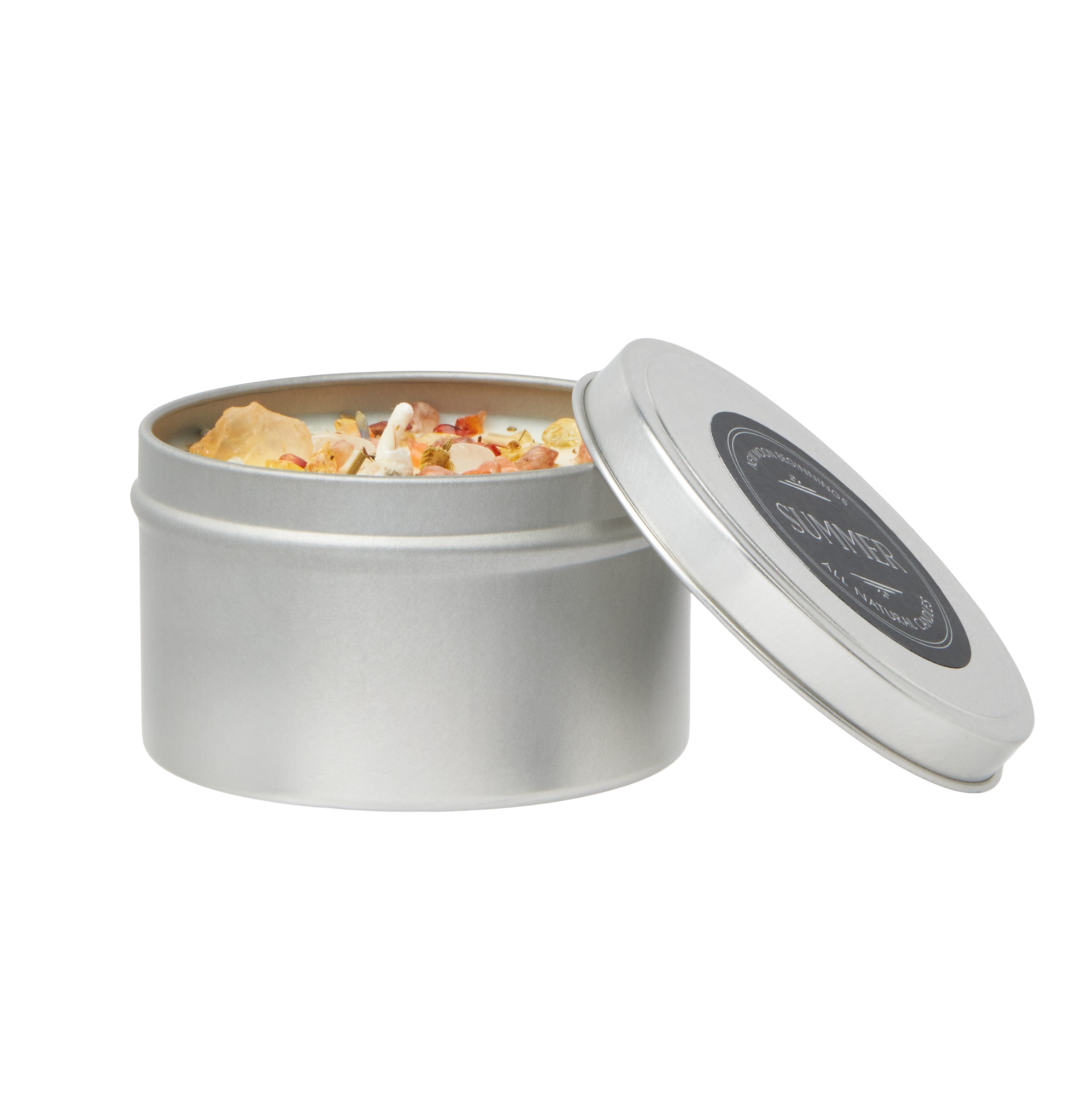 Summer Candle - Herb & Crystal Candle - Seasonal Soy Candle