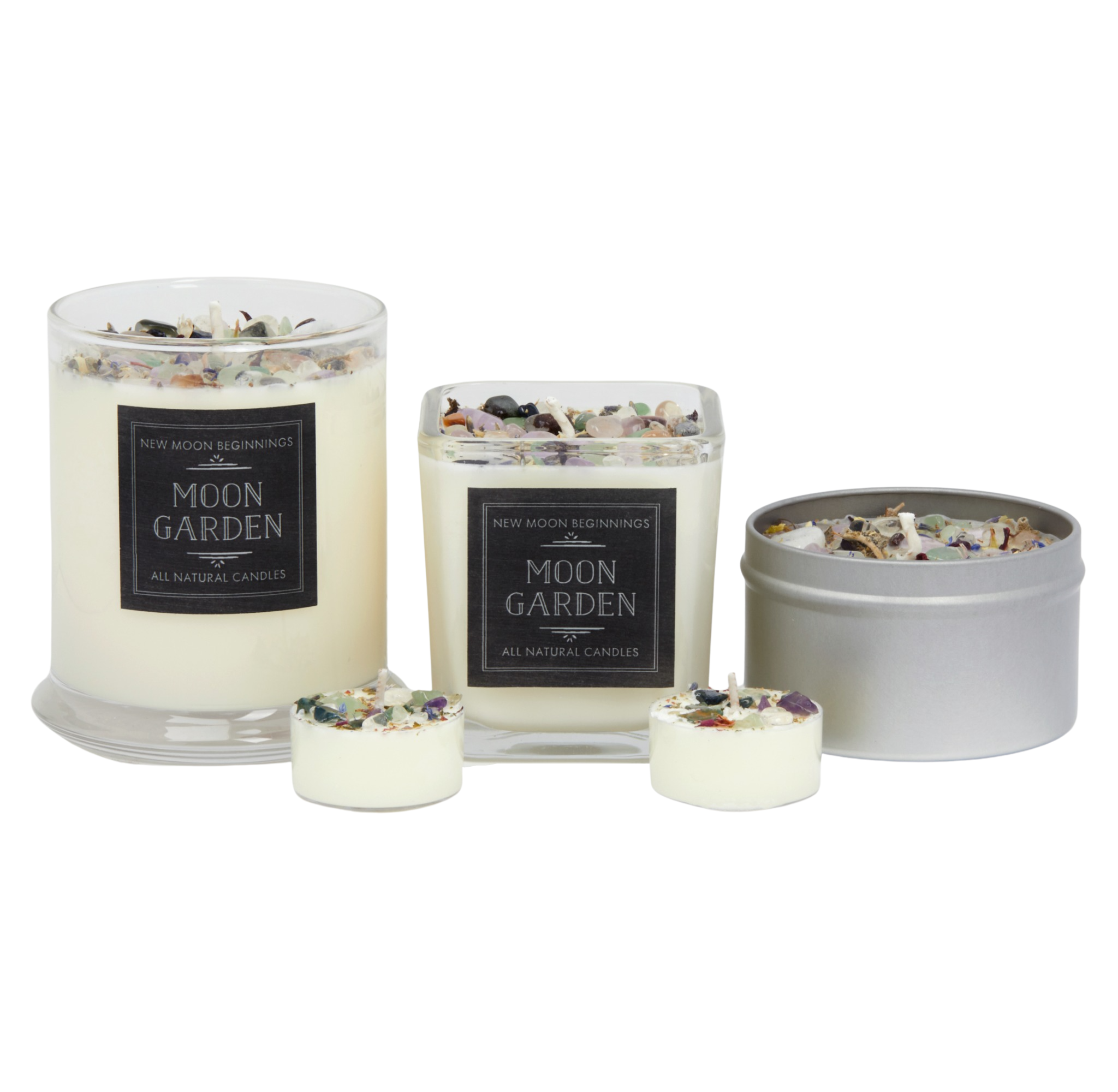 Moon Garden Candle - Soy Candles - Flower & Crystal Candles