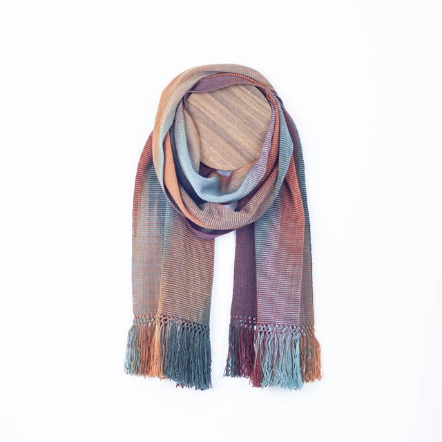 Handwoven Organic Bamboo Fringe Scarf