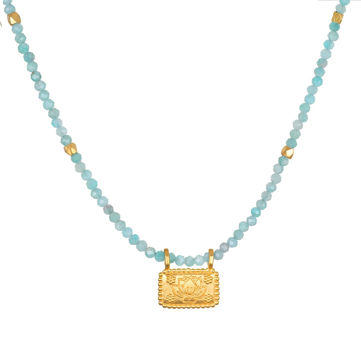 Spring Lotus 2024 - 16" Amazonite Lotus necklace