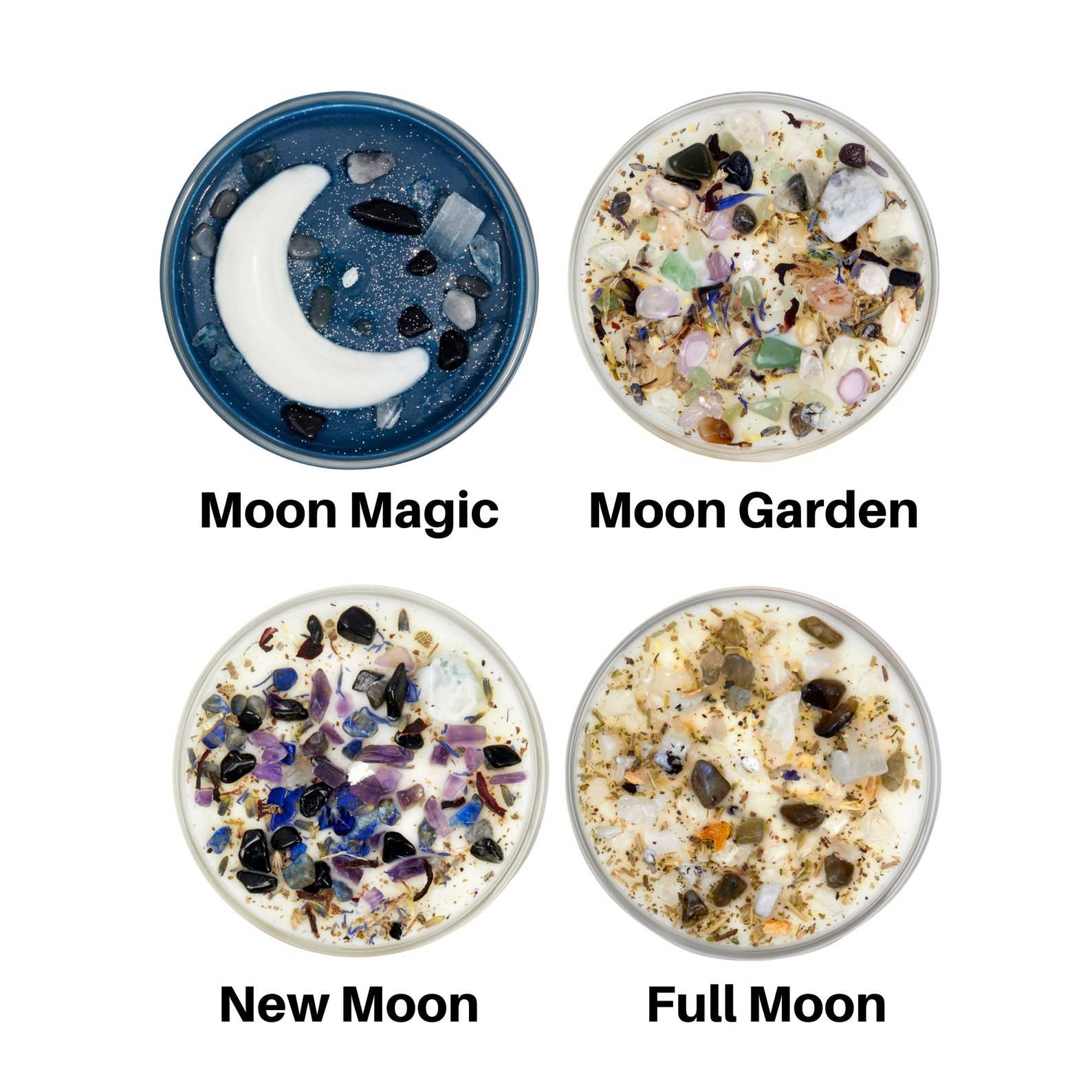 Moon Candles, Ritual Candles, Soy Candle, Crystal Candles
