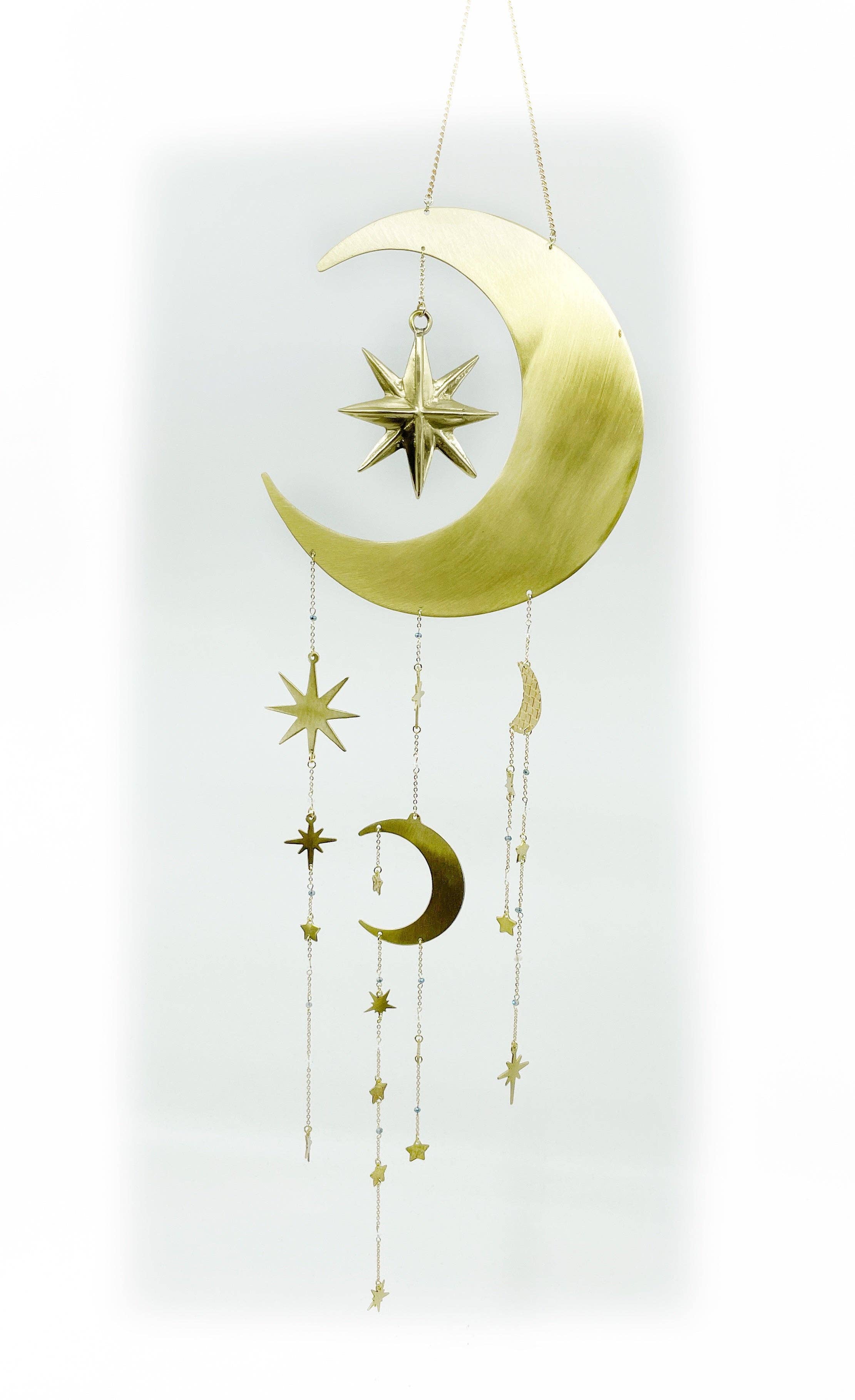 Starry Night Celestial Moon and Star Dreamcatcher