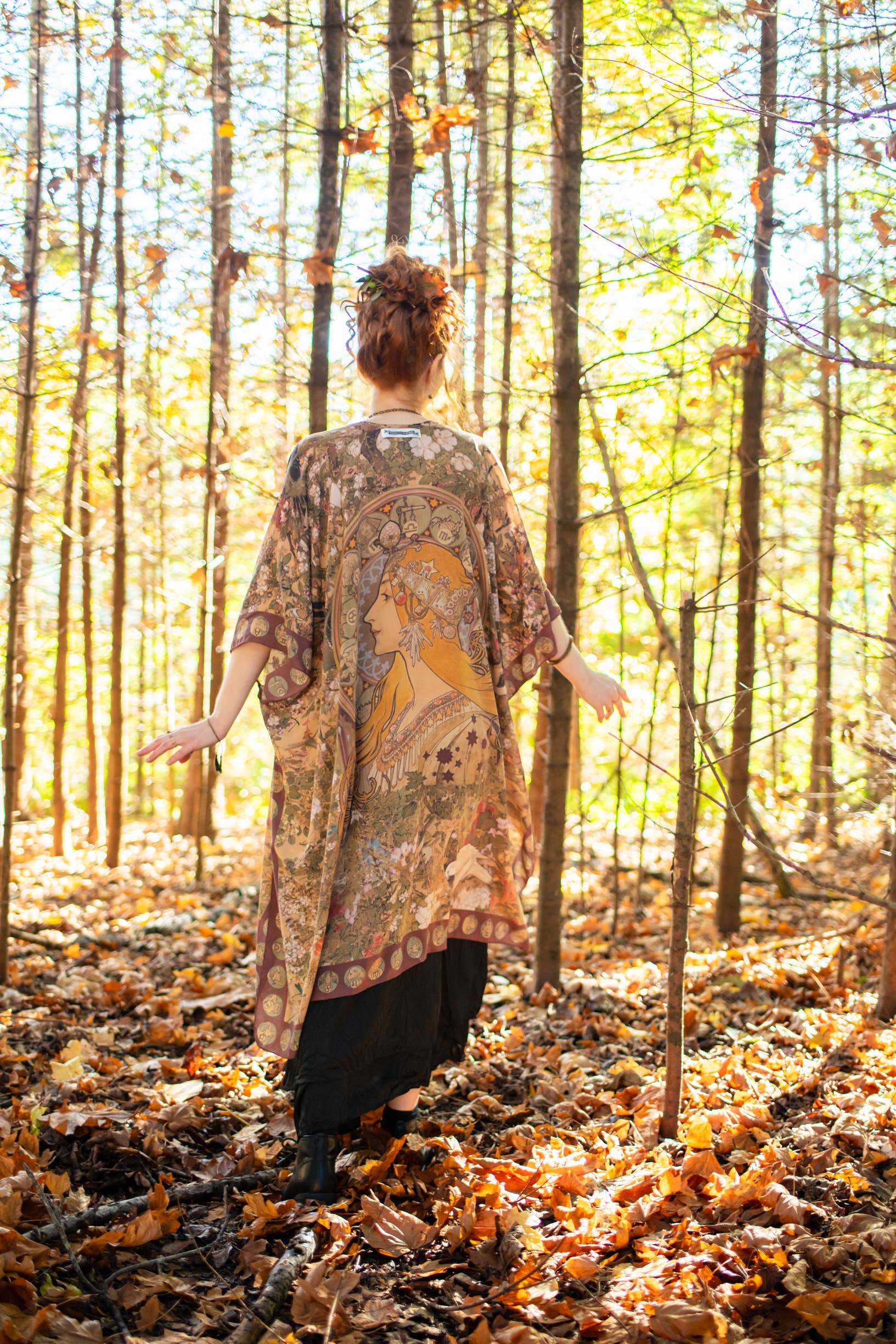 Dream Weaver Bohemian Goddess Starduster Kimono w/Zodiac