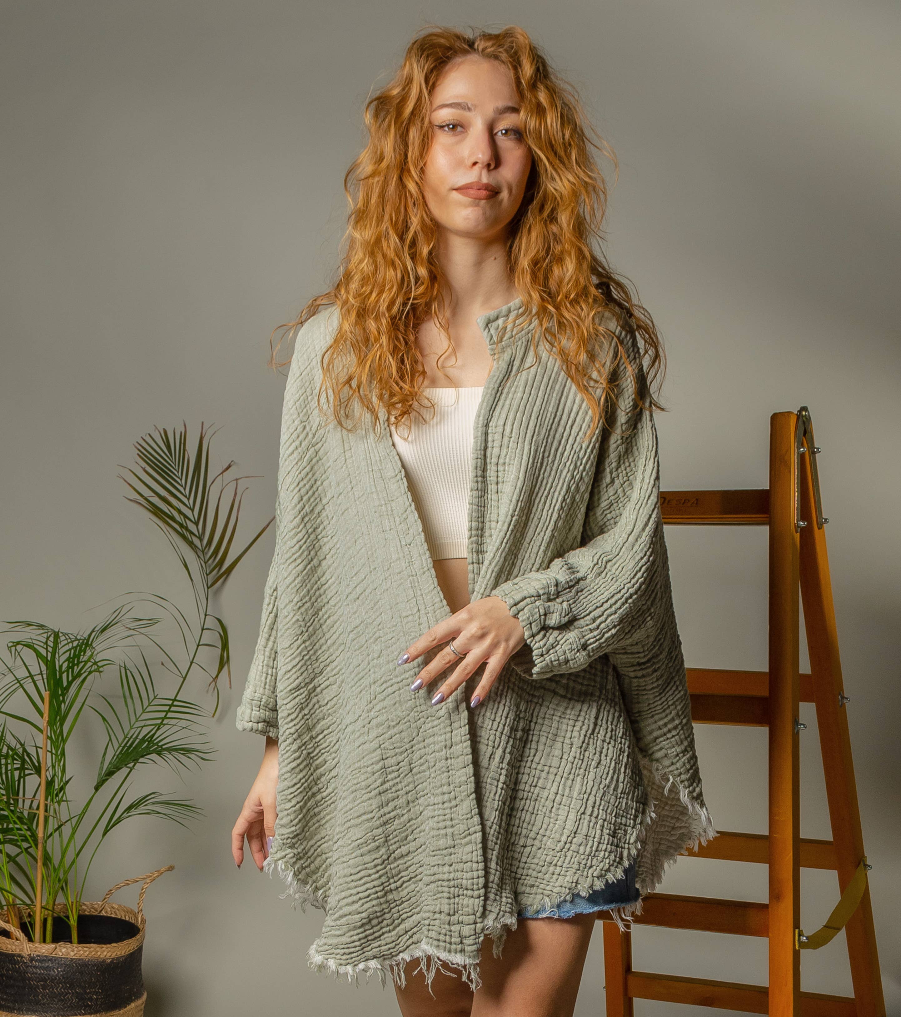 Moon Phases Muslin Kimono Robe / Poncho