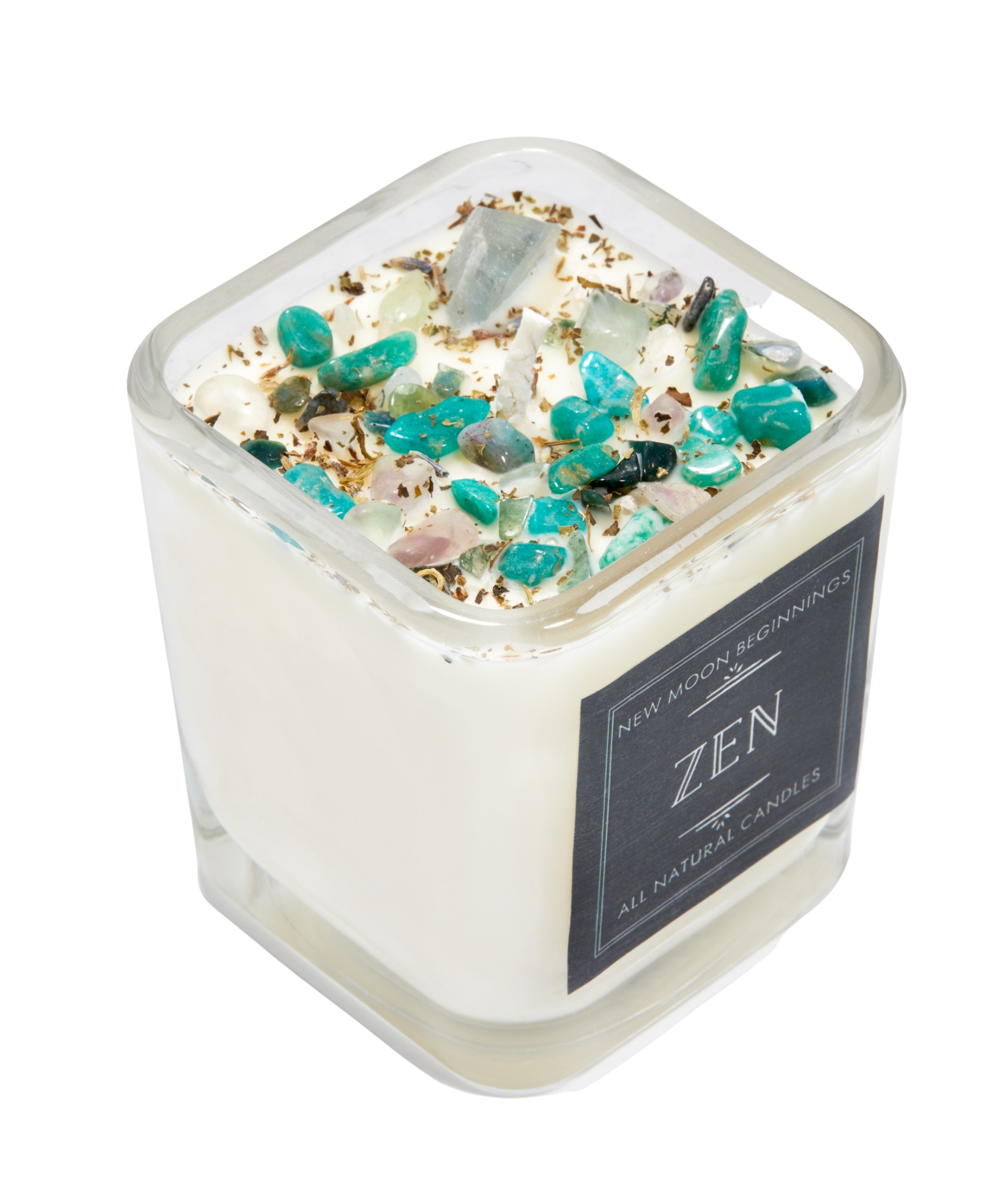 Zen Candle - Soy Candles - Herb, Flower, & Crystal Candle