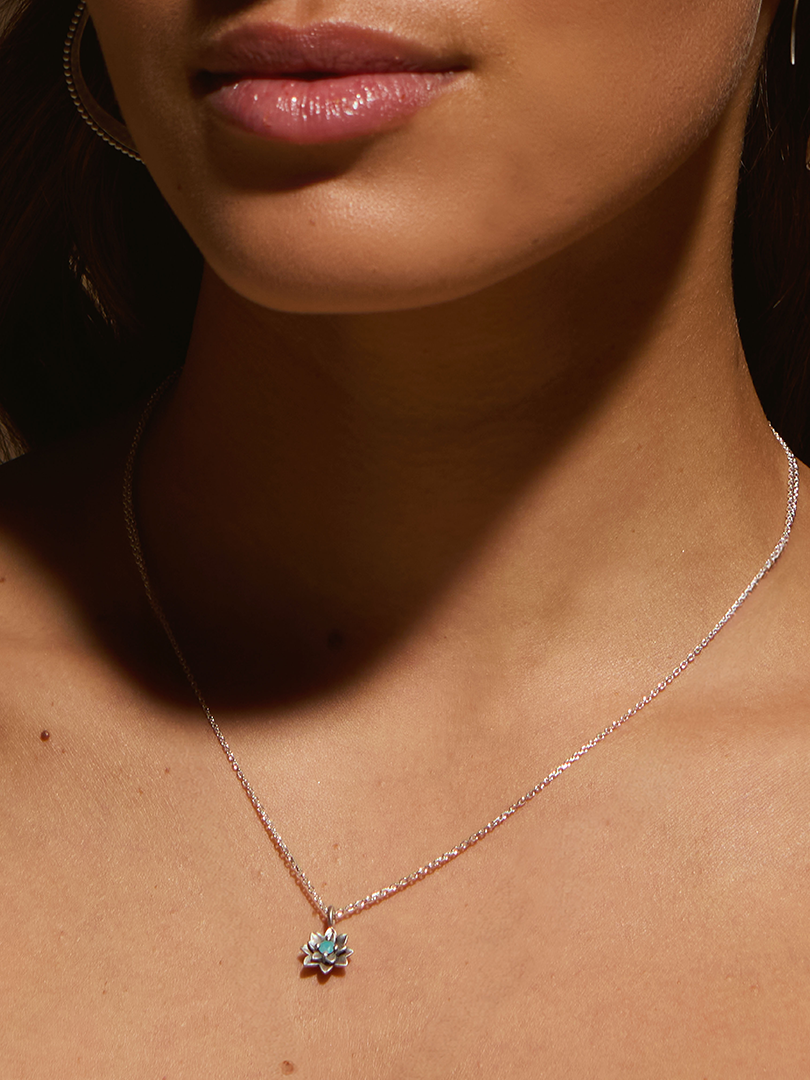 16” Soul Renewal Silver Lotus Necklace