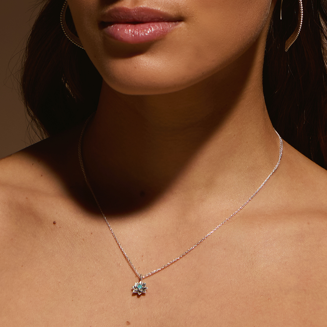 16” Soul Renewal Silver Lotus Necklace