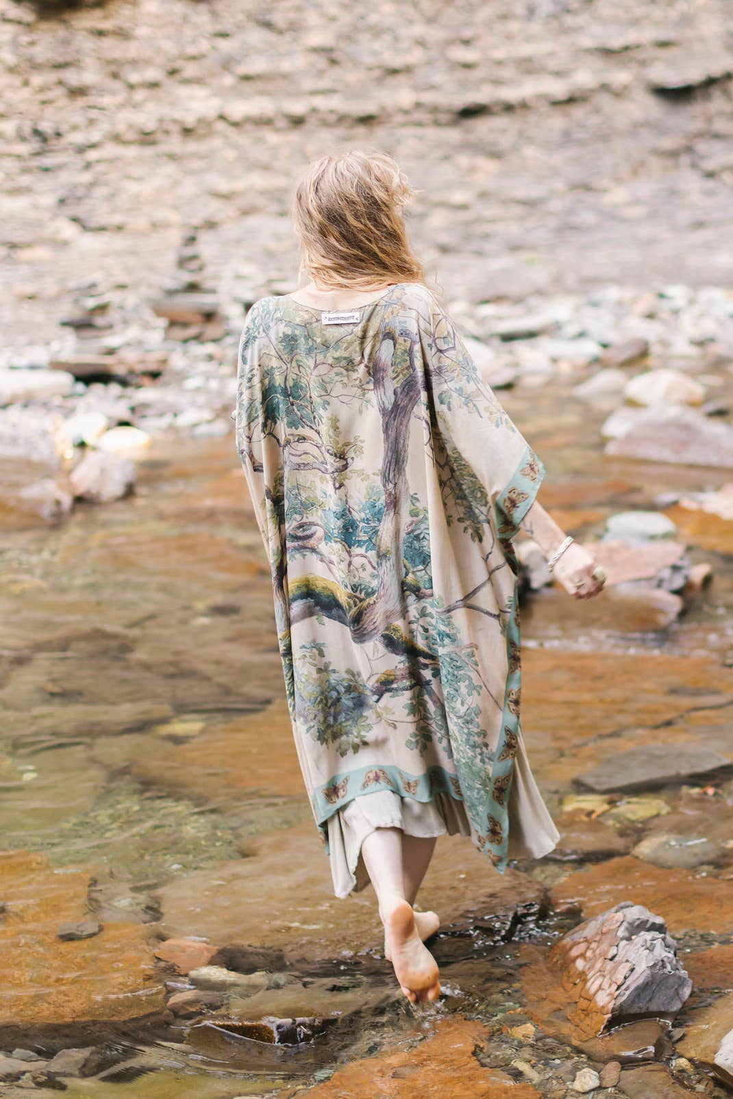 Earth and Sky Bohemian Goddess Starduster Kimono w/Trees