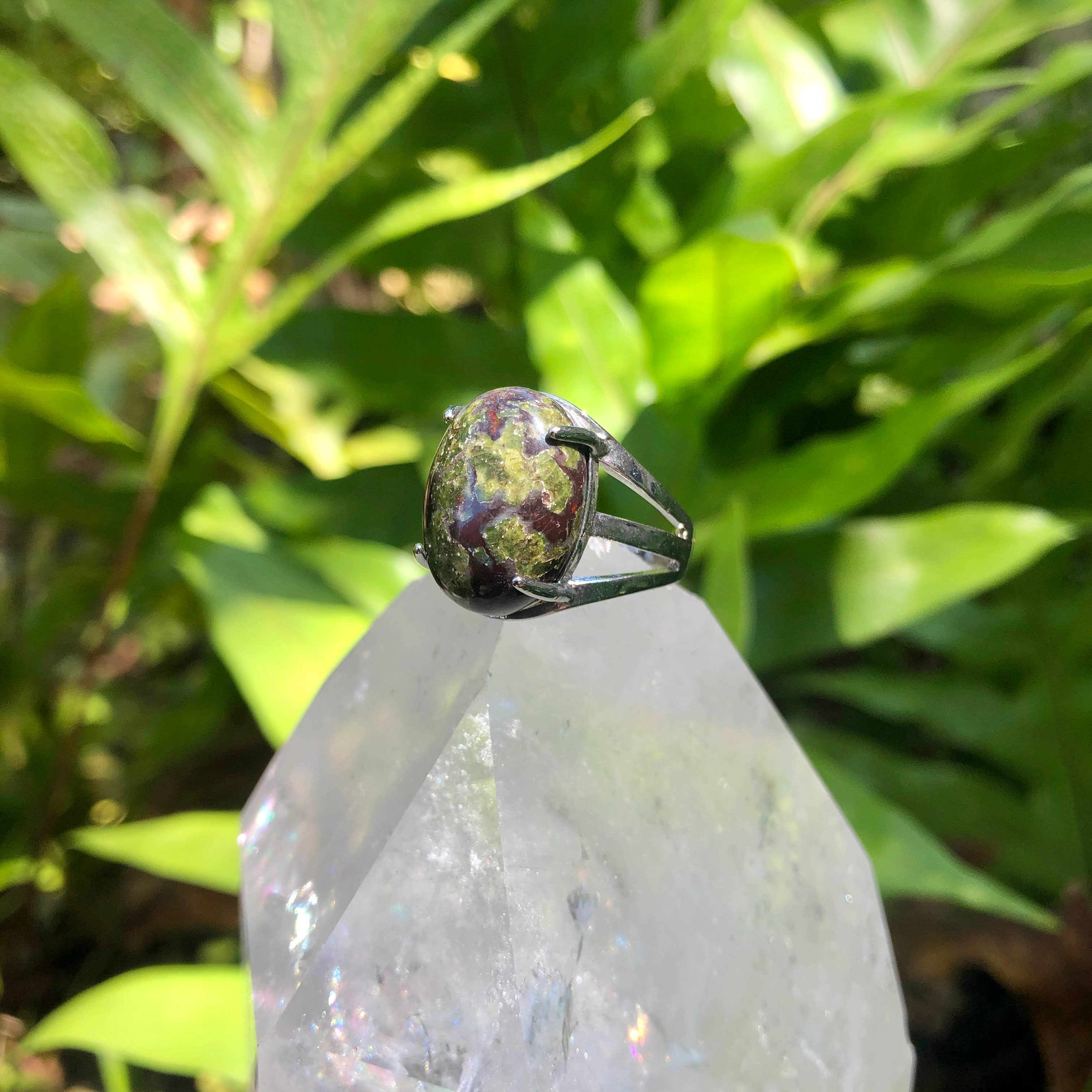 Dragon Blood Jasper Gemstone Adjustable Ring
