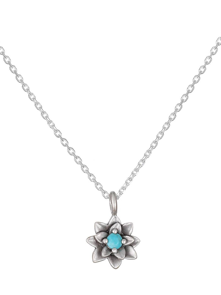 16” Soul Renewal Silver Lotus Necklace