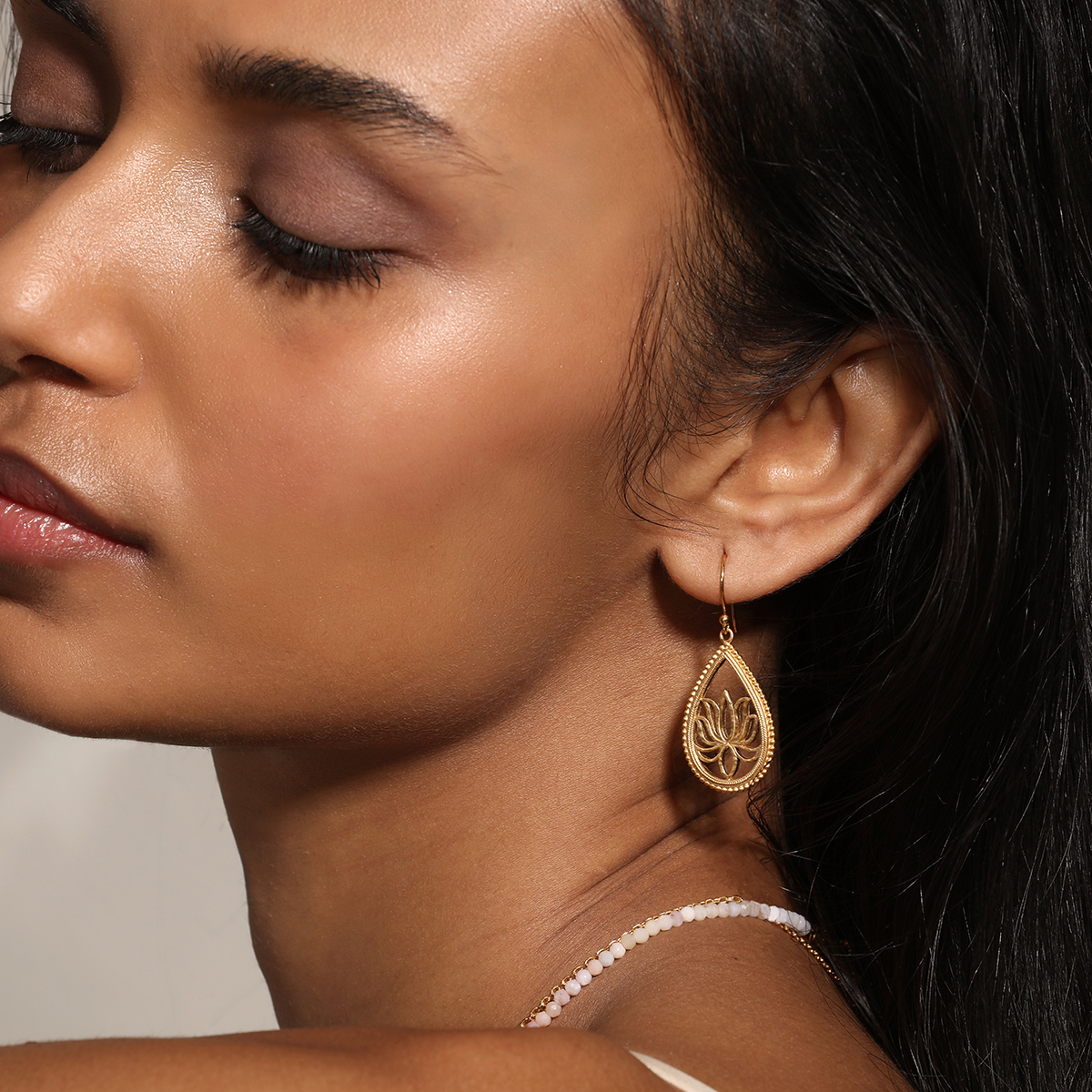 Lotus Teardrop earrings