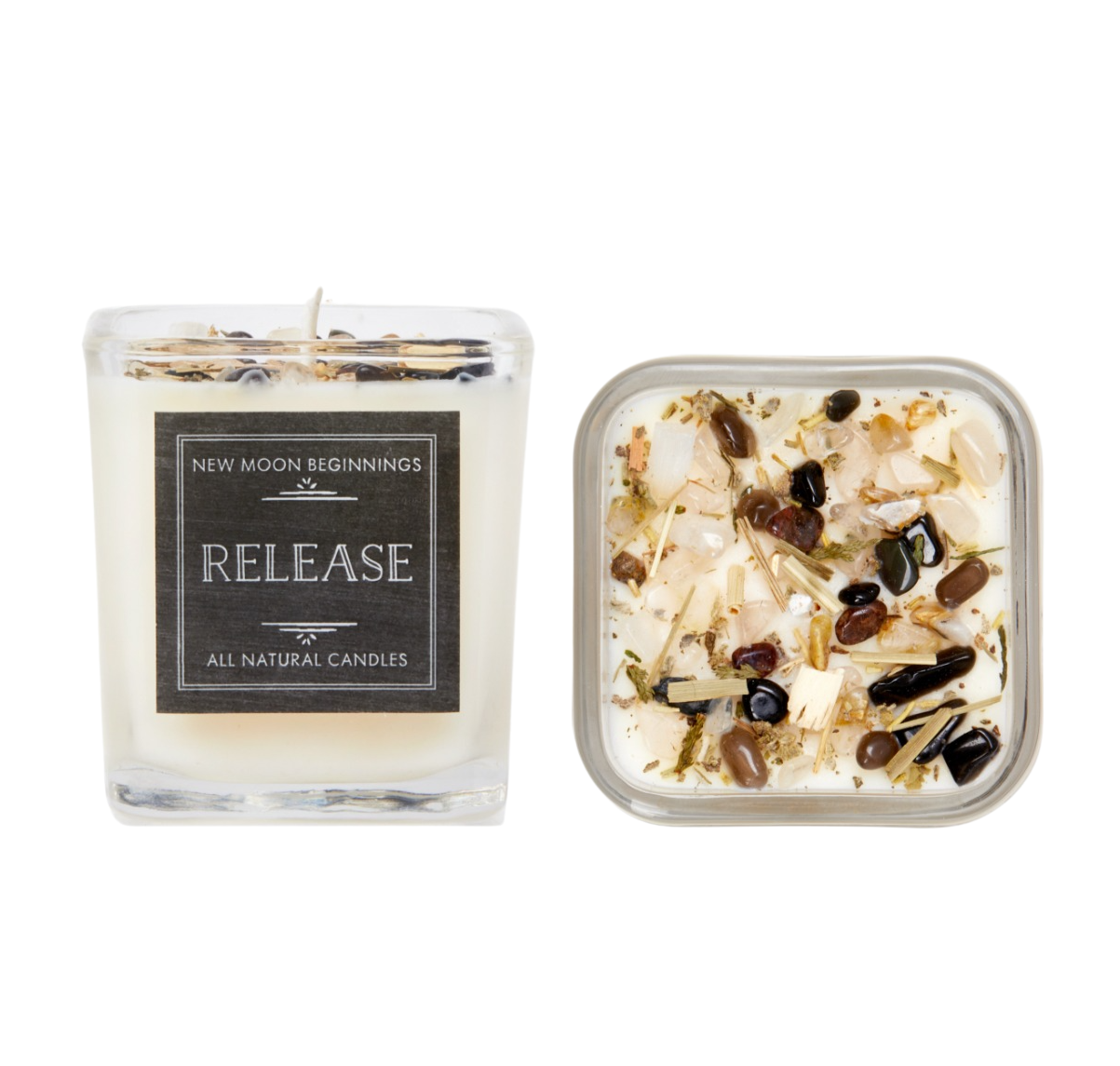 Ritual and Manifestation Candles, Soy Candle, Crystal Candle