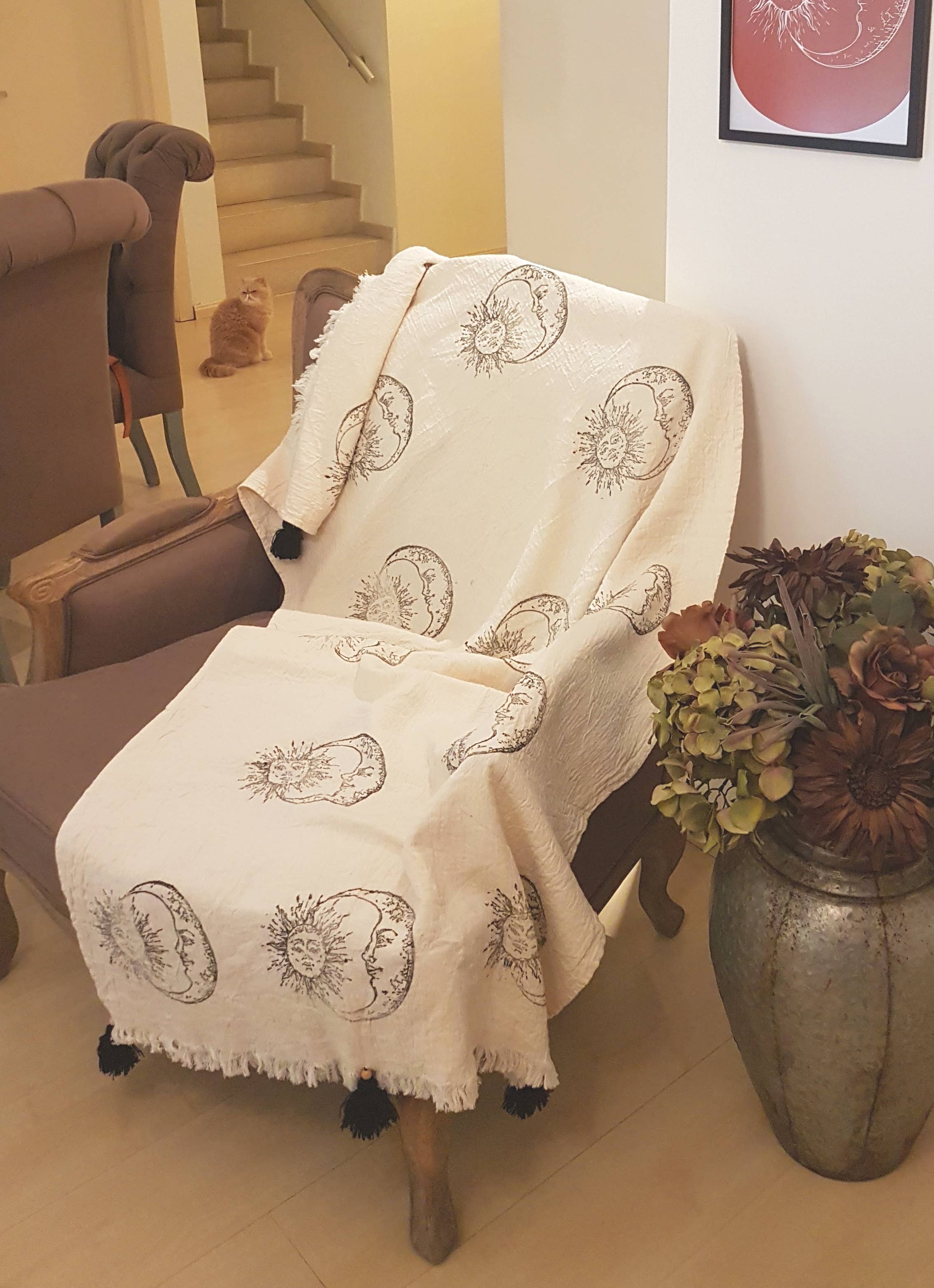 Sun and Moon Throw Blanket