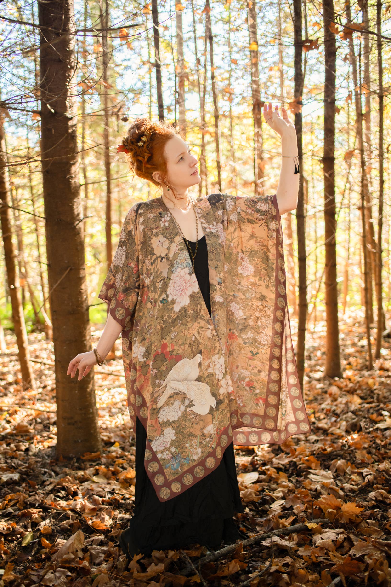 Dream Weaver Bohemian Goddess Starduster Kimono w/Zodiac