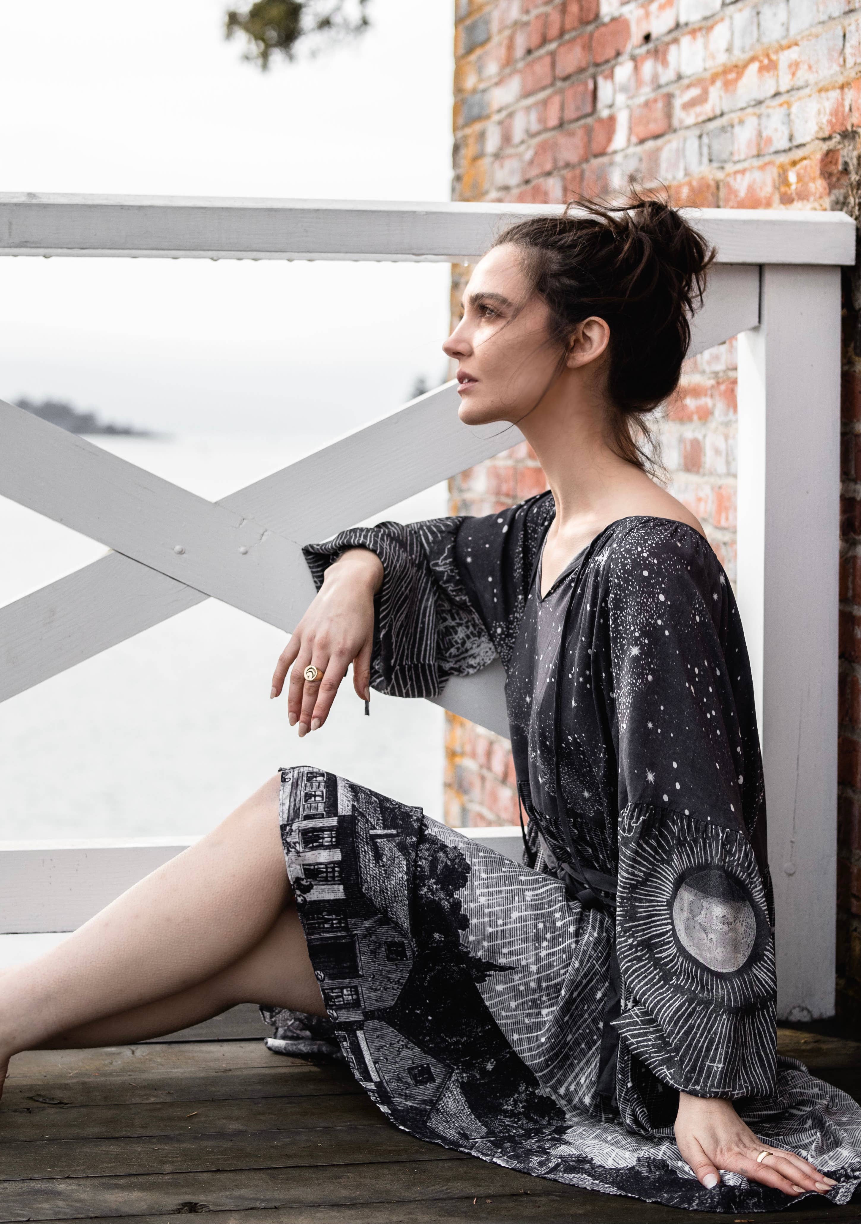 Stargazer Reversible Bamboo Frock Dress, Layering Tunic 