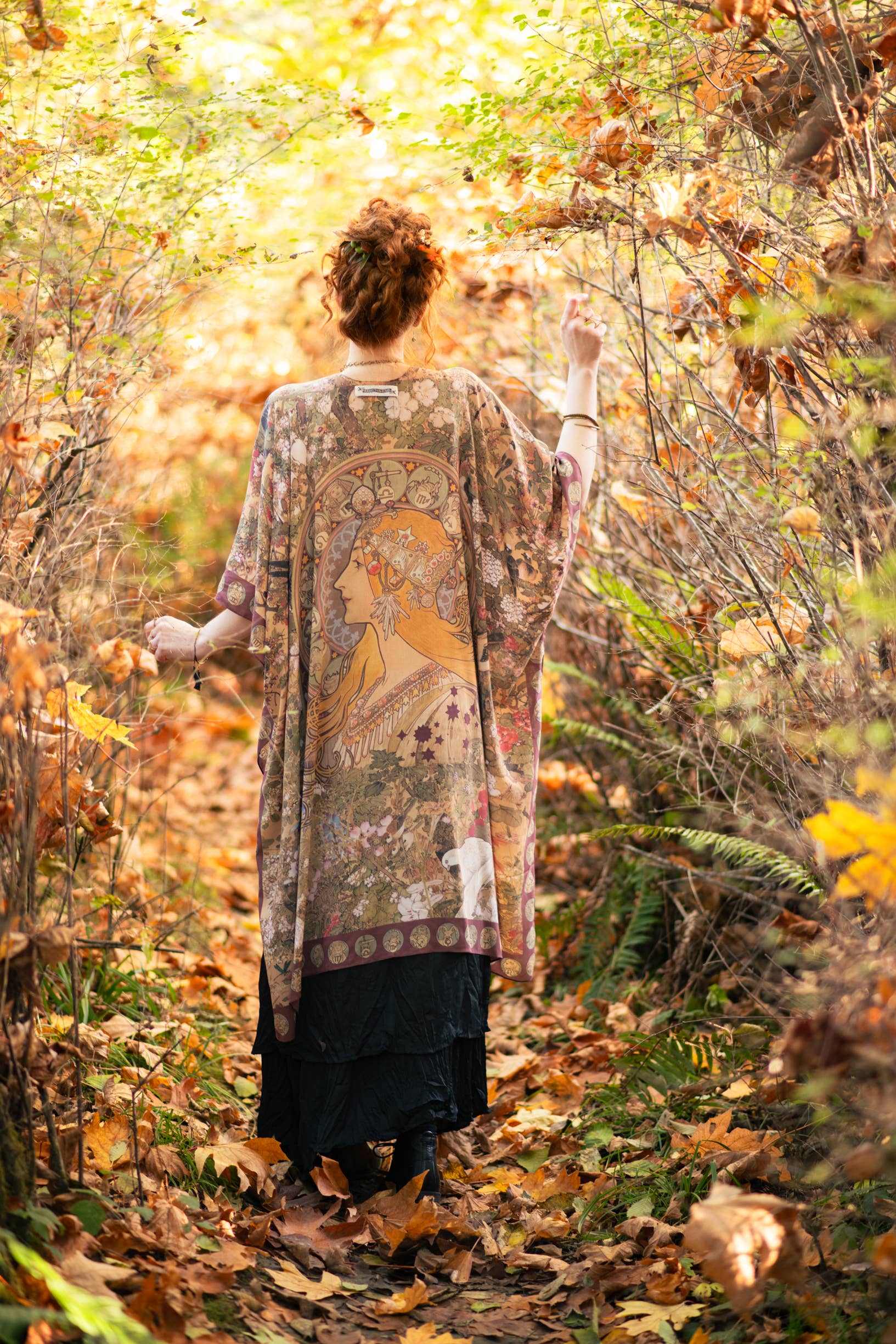 Dream Weaver Bohemian Goddess Starduster Kimono w/Zodiac