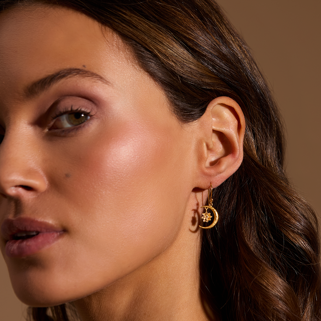 Moon lotus earrings