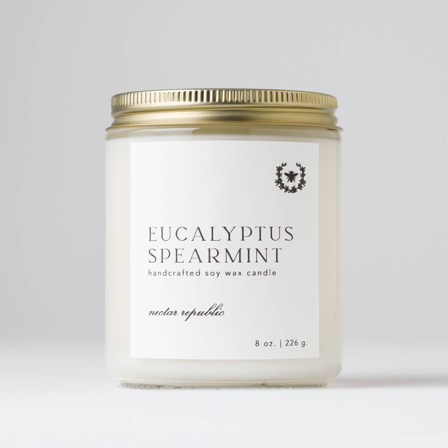 Eucalyptus + Spearmint : Jar Soy Candle ( Winter Holiday )