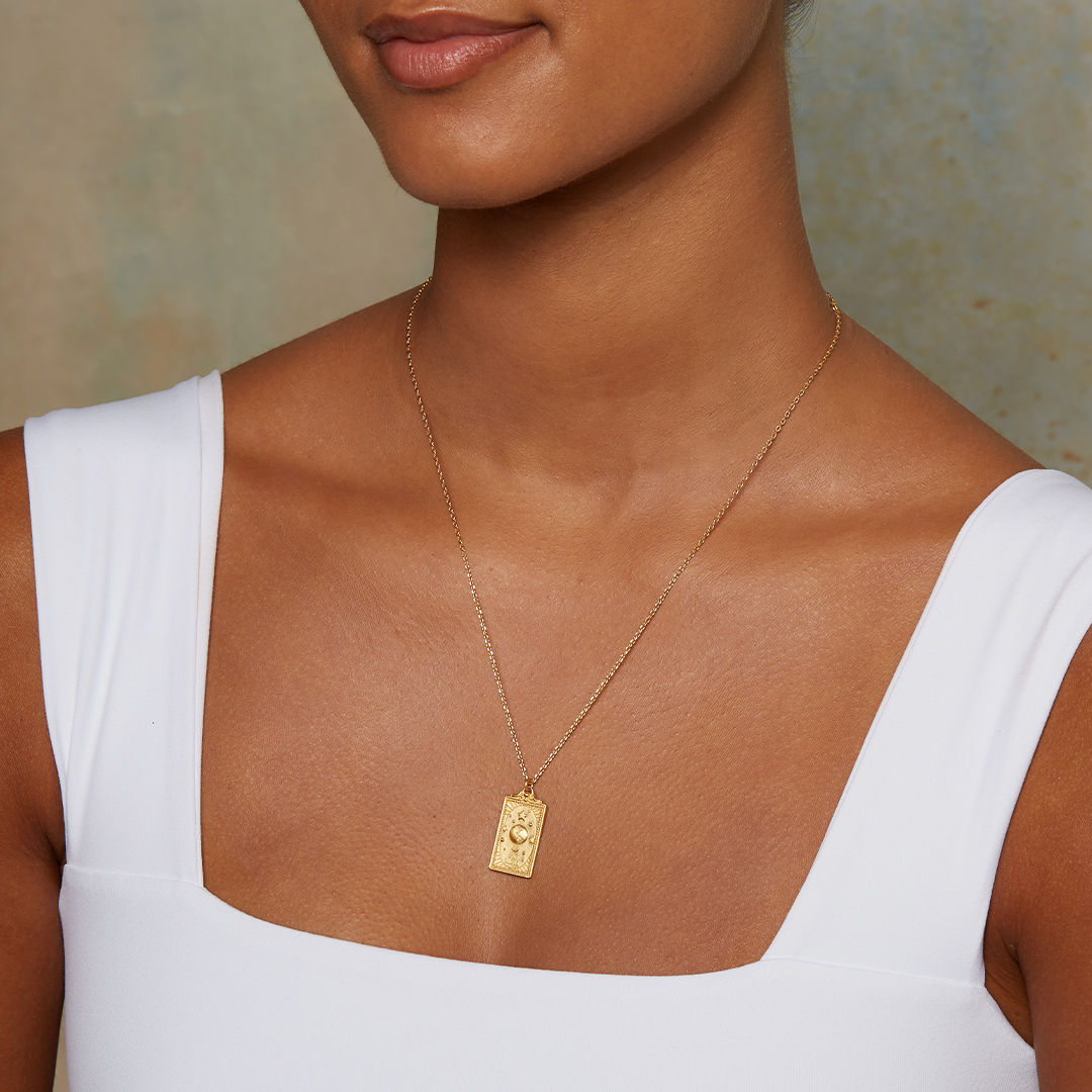 18" The World Tarot Card Necklace