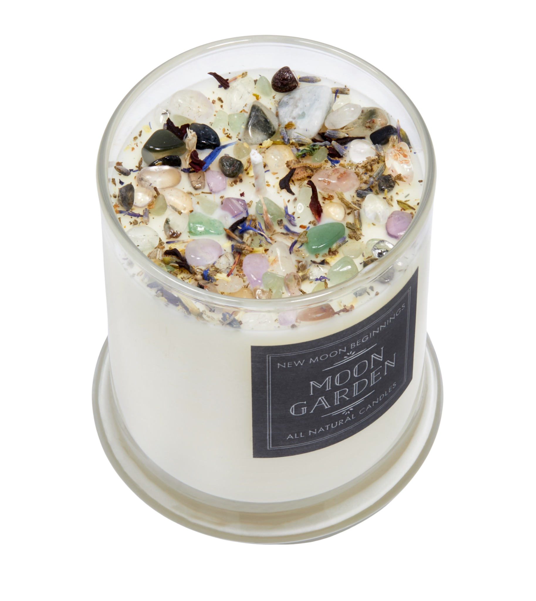 Moon Garden Candle - Soy Candles - Flower & Crystal Candles