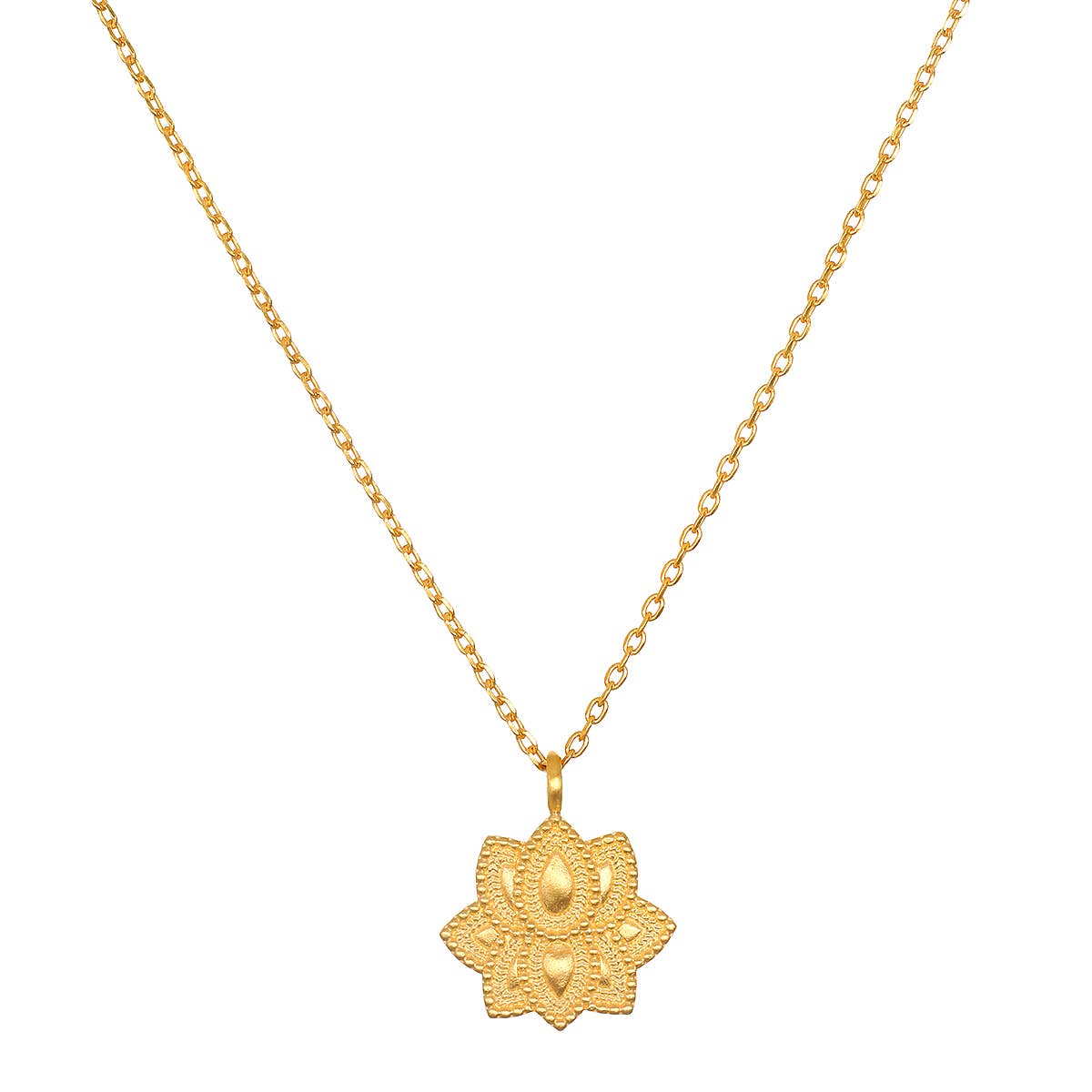 16" Lotus Pendant Necklace with 3" extension chain