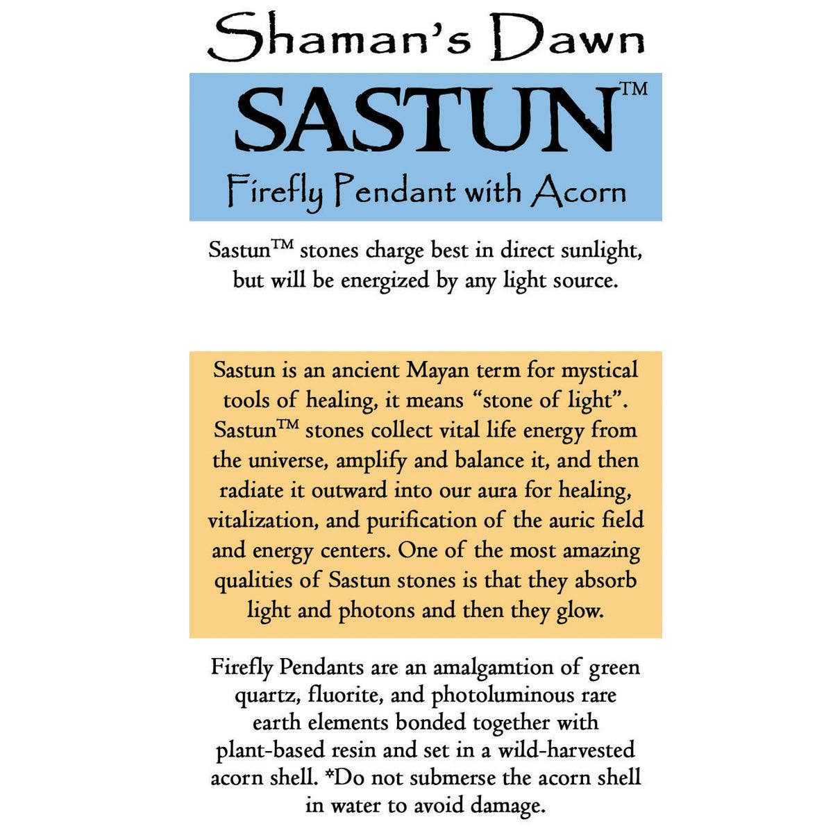 Sastun®- Stone of Light- Firefly Pendant