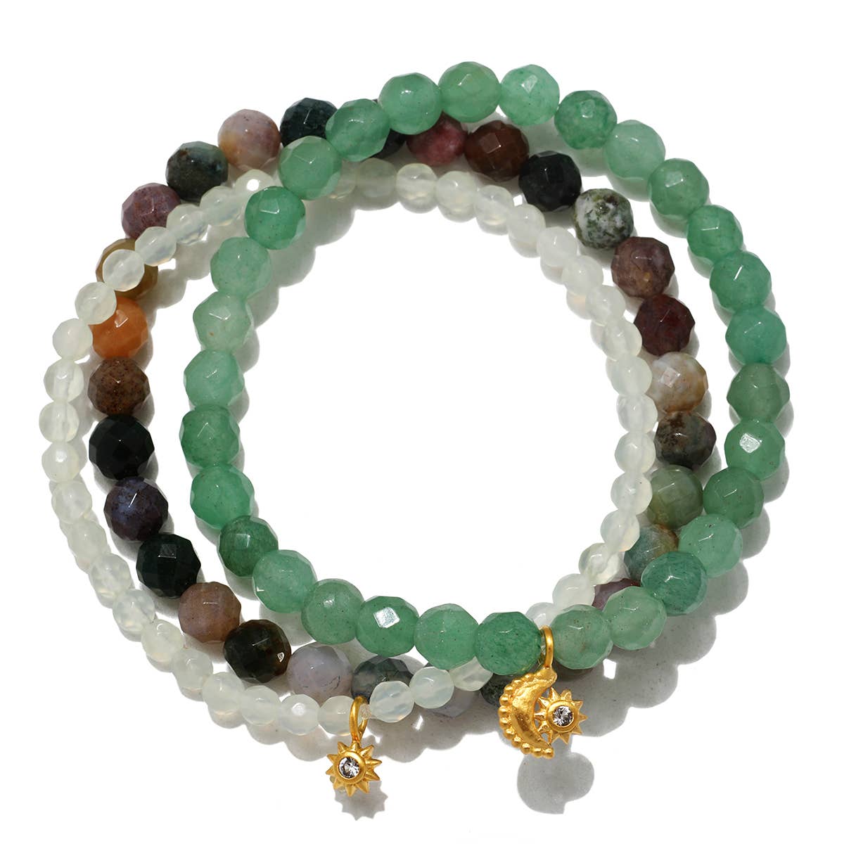 Manifest Peace Gemstone Bracelet Trio