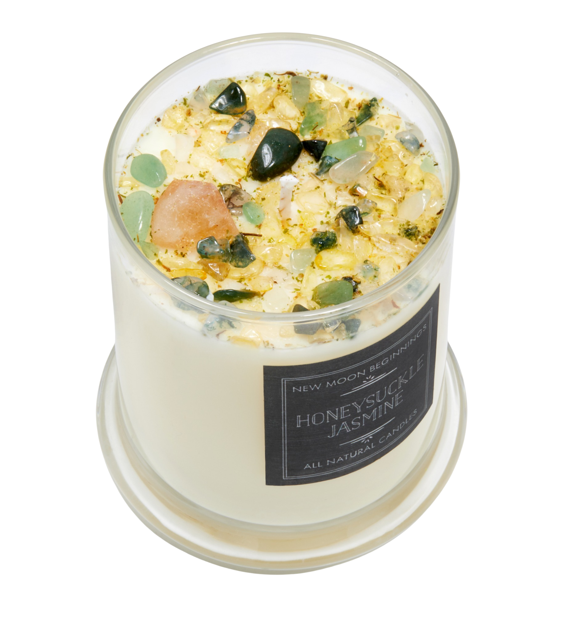 Honeysuckle Jasmine Candle - Herb, Flower, & Crystal Candle