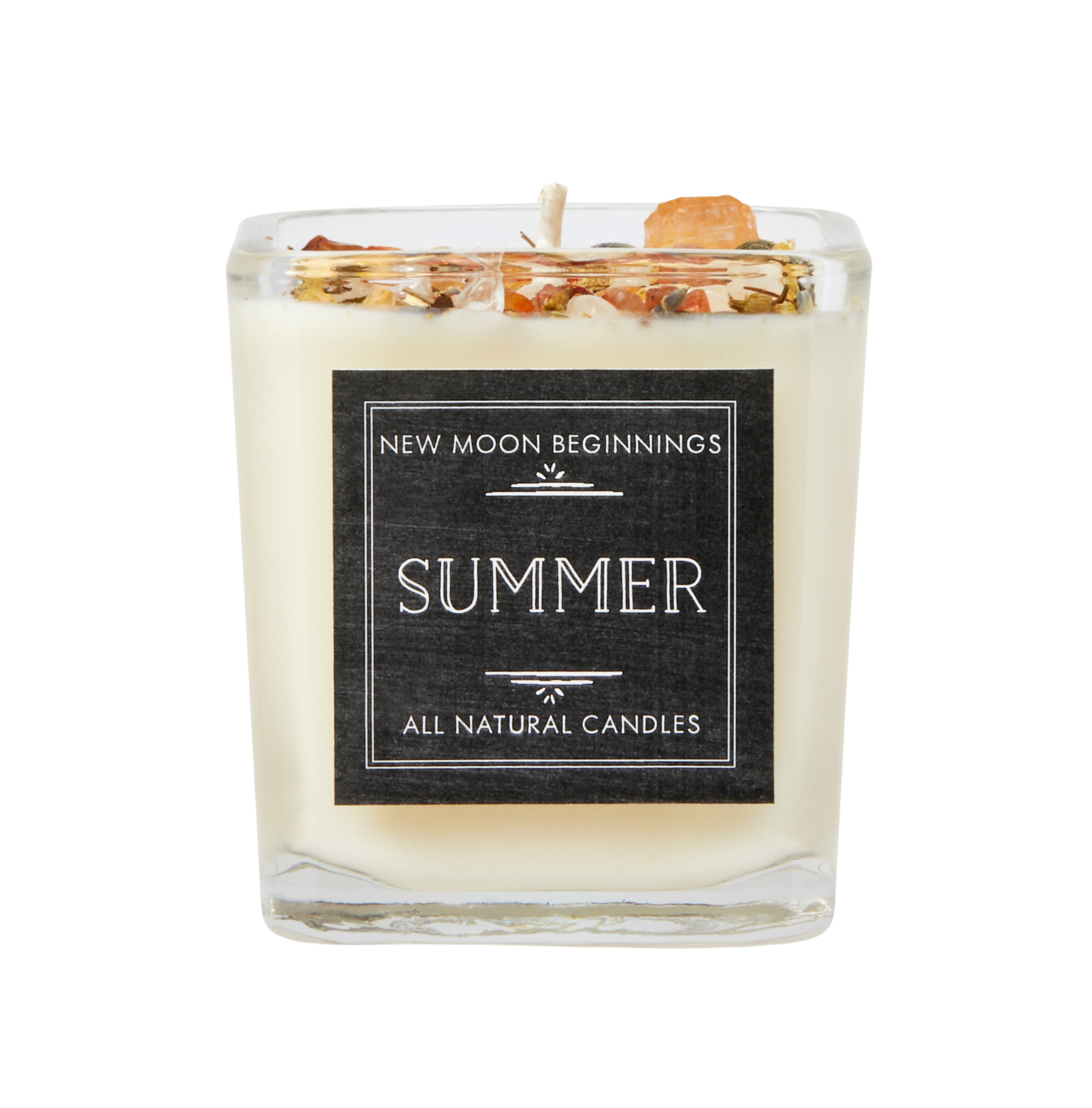 Summer Candle - Herb & Crystal Candle - Seasonal Soy Candle