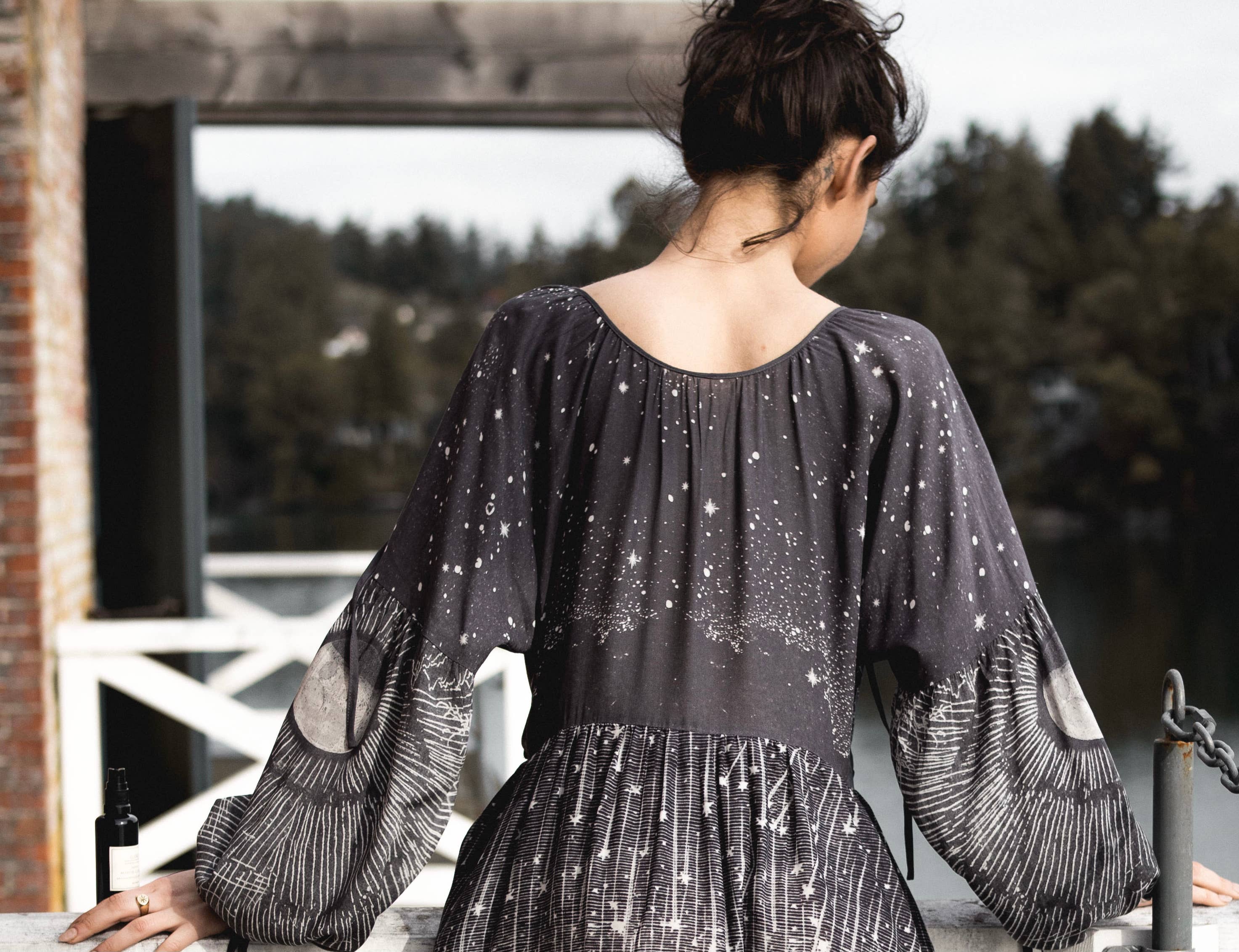 Stargazer Reversible Bamboo Frock Dress, Layering Tunic 