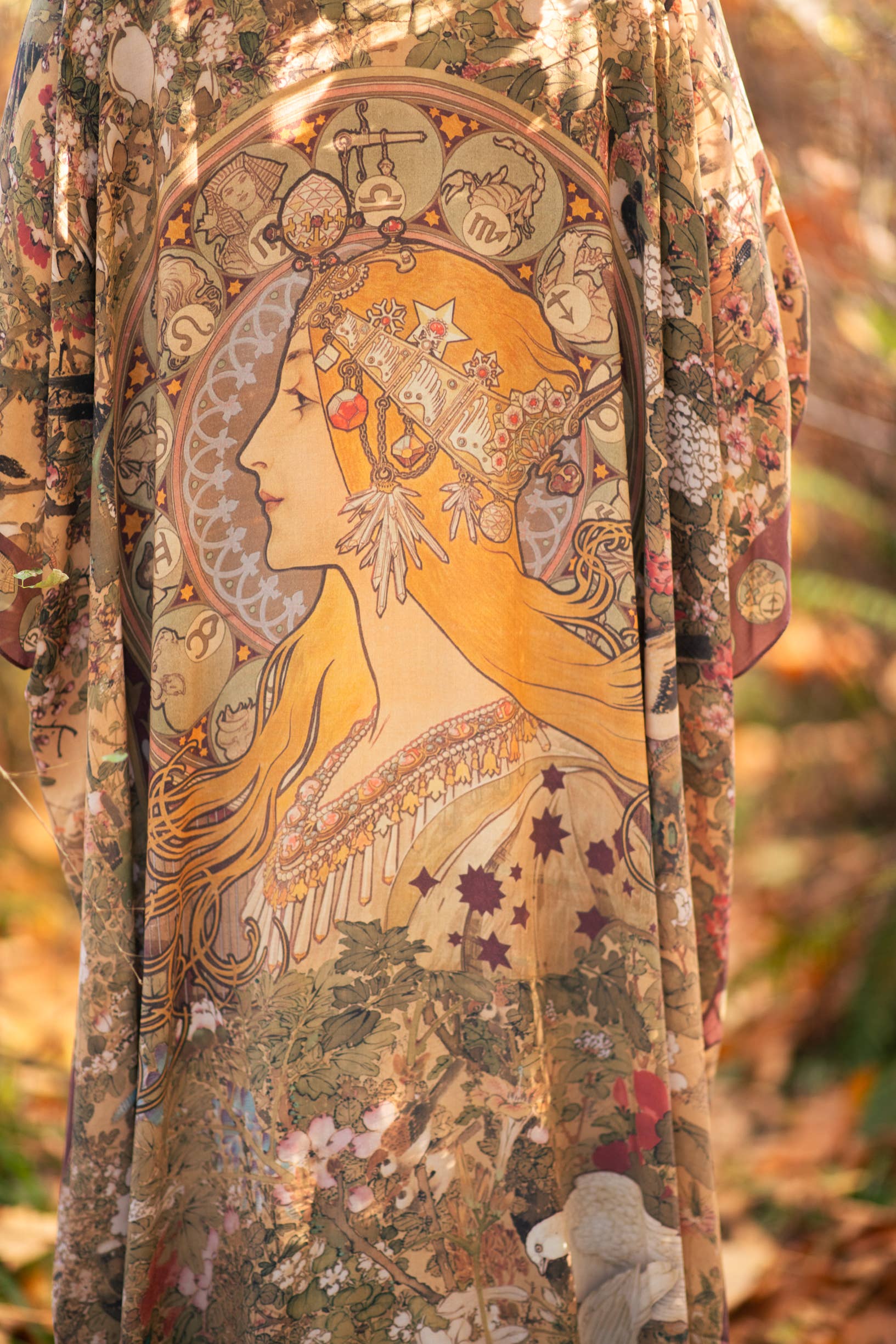 Dream Weaver Bohemian Goddess Starduster Kimono w/Zodiac