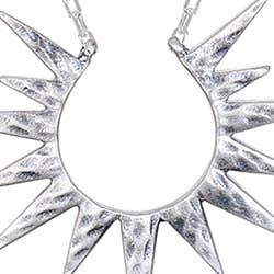 16" Burst Pendant Necklace - Silver