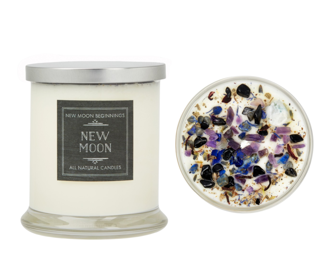 Moon Candles, Ritual Candles, Soy Candle, Crystal Candles