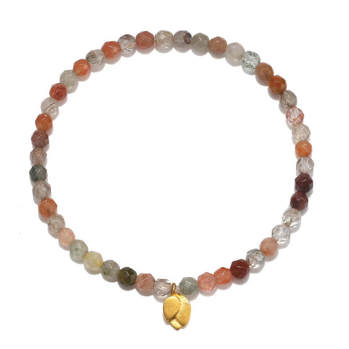 4mm Multi Carnelian Lotus Stretch Bracelet