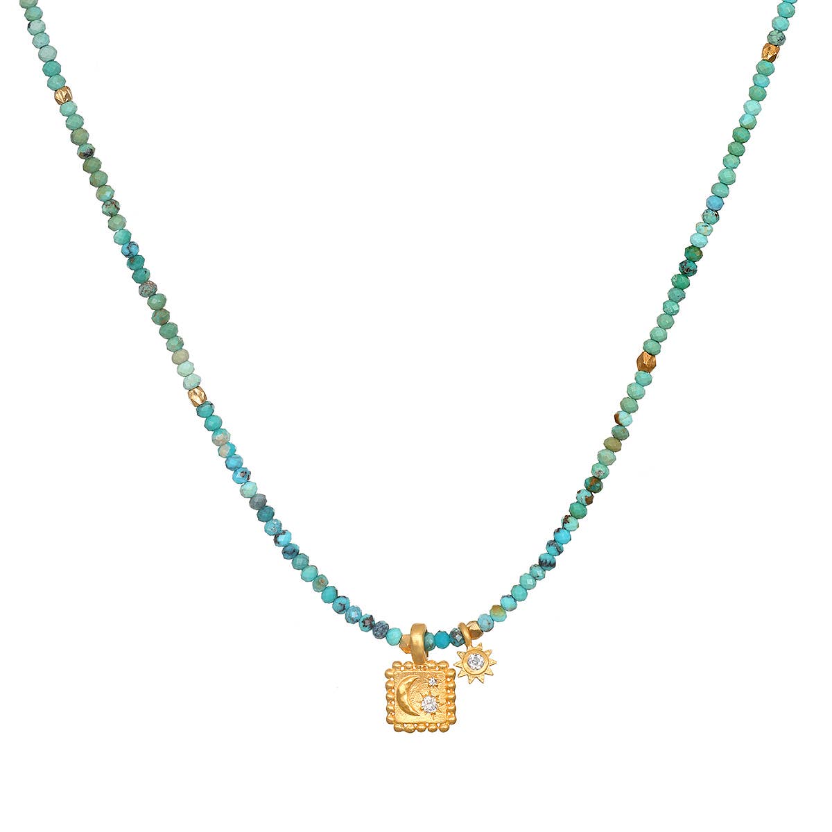 16" Turquoise Celestial Charm Necklace