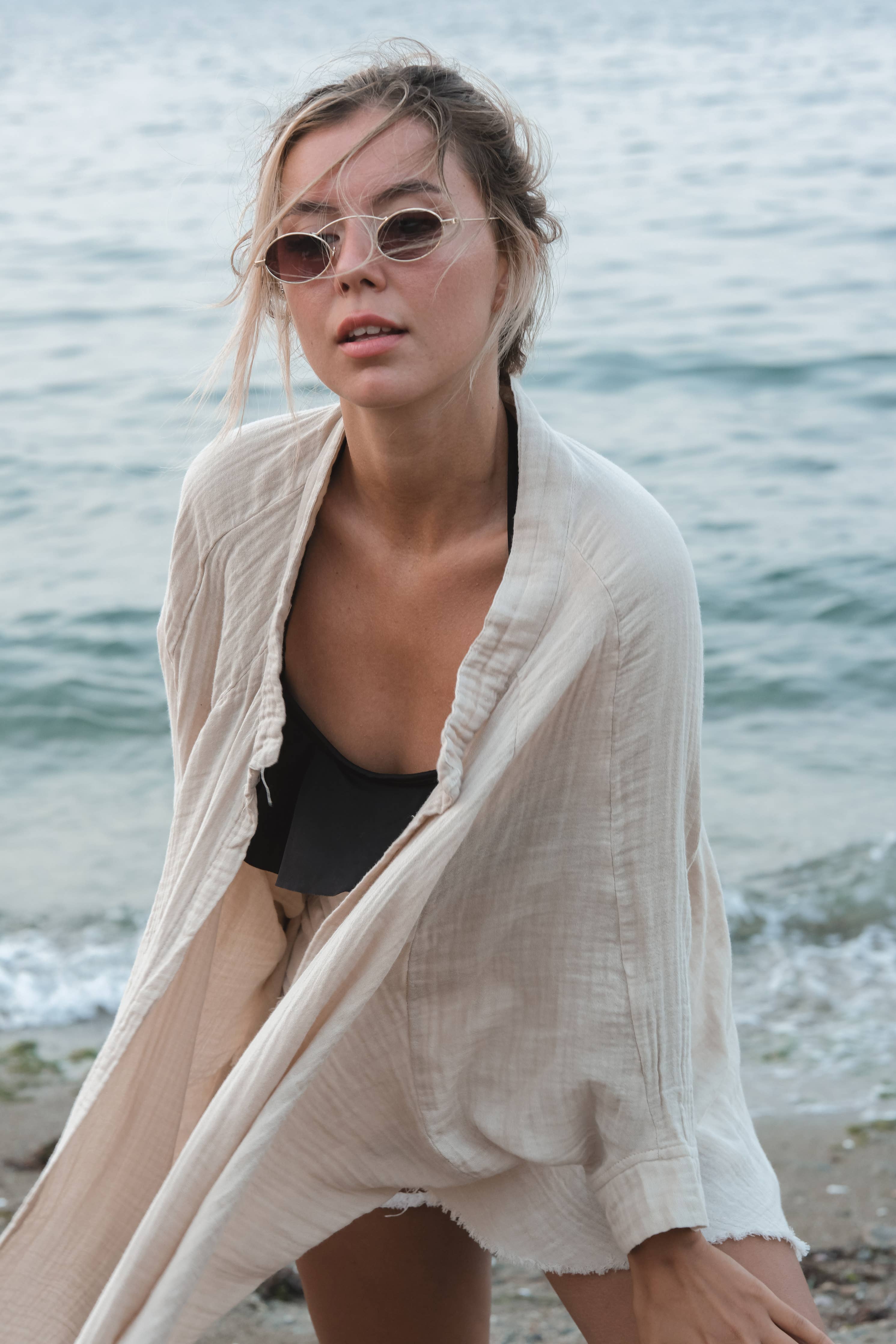 Moon Phases Muslin Kimono Robe / Poncho