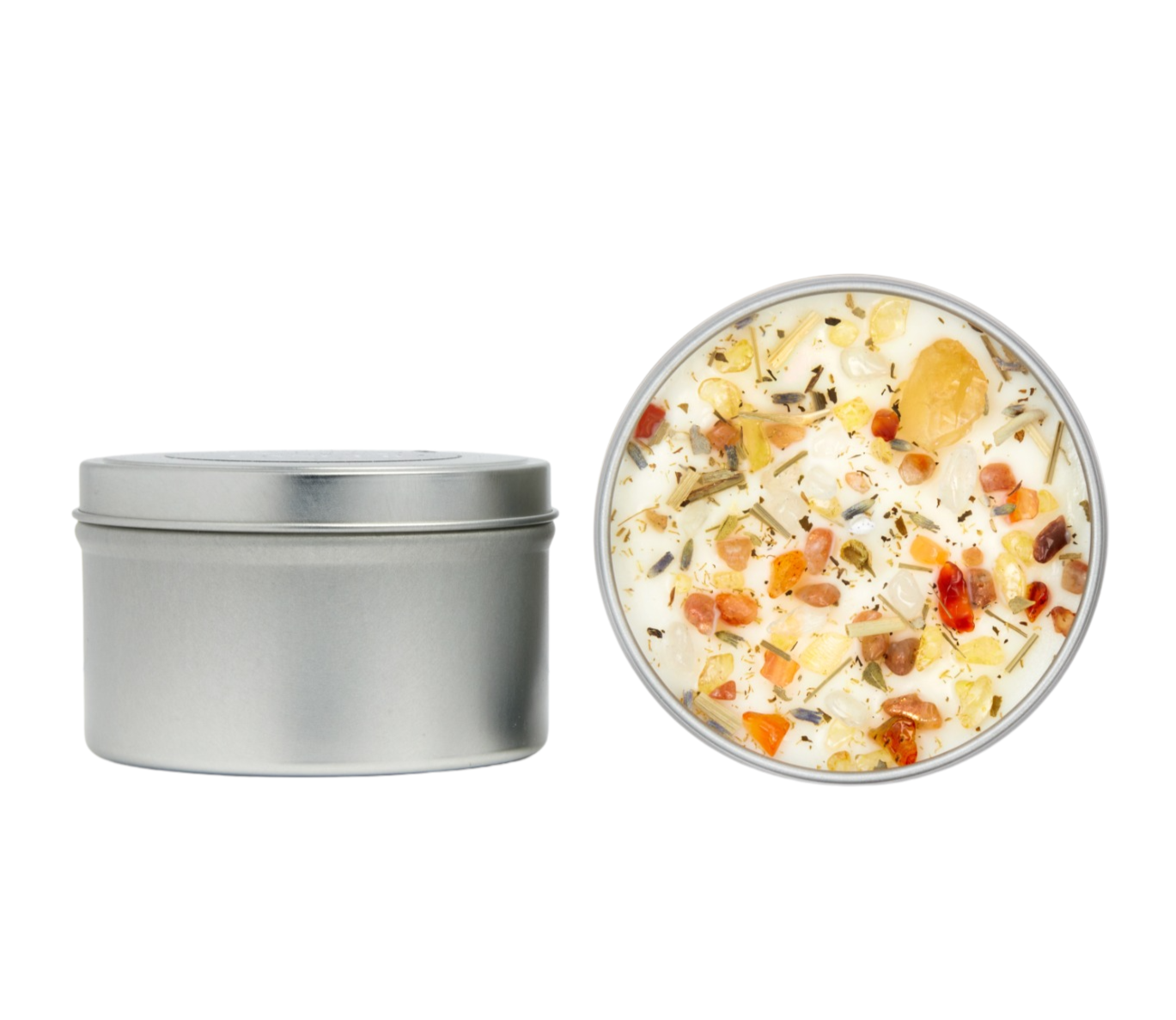 Summer Candle - Herb & Crystal Candle - Seasonal Soy Candle