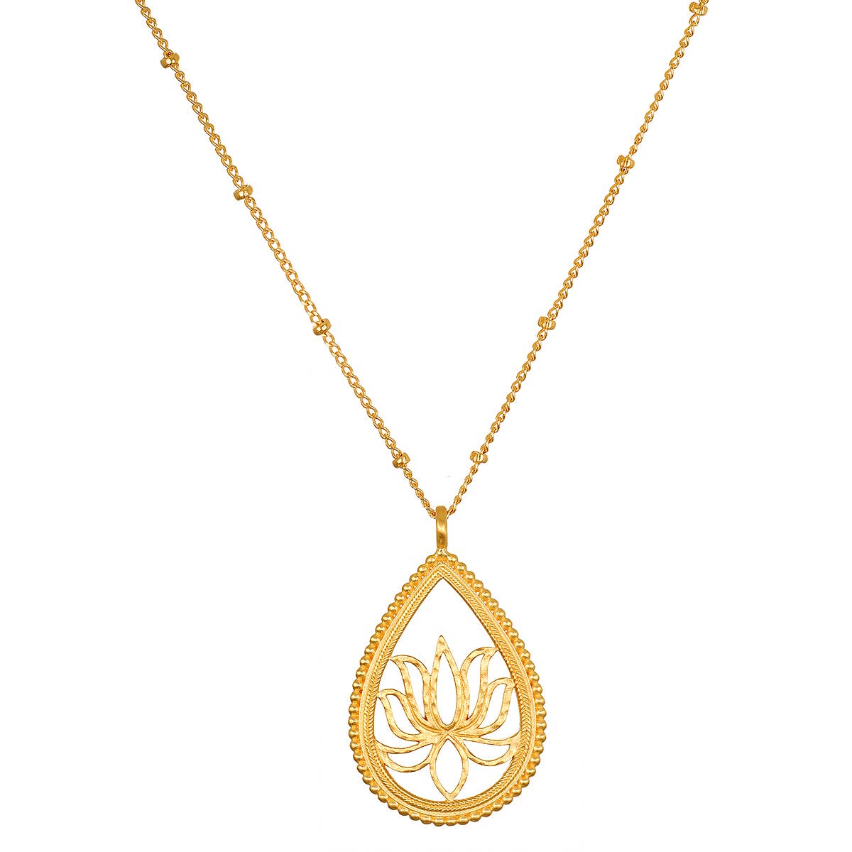 18” Lotus Teardrop Necklace