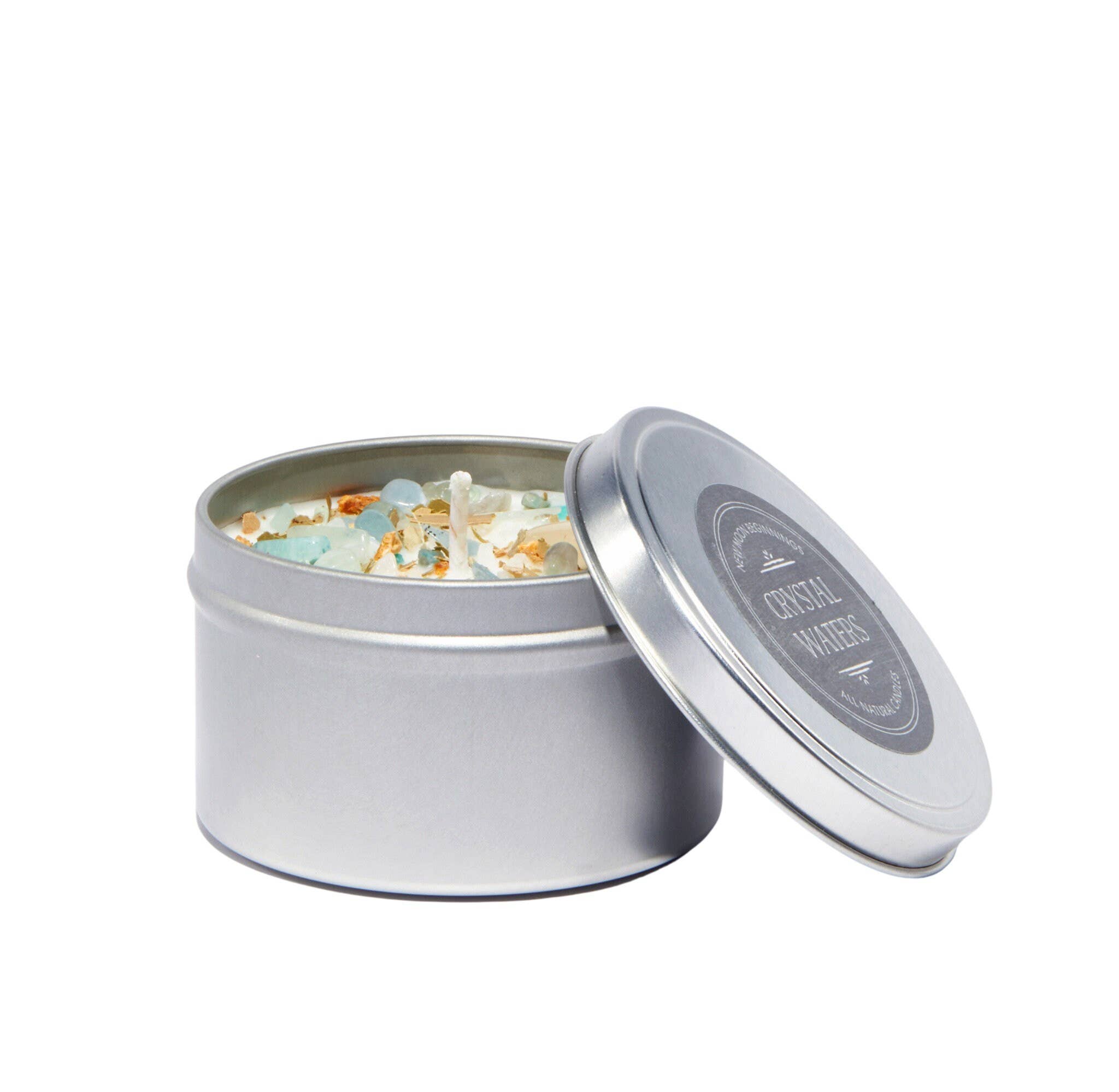 Crystal Waters Candle - Flower, Herb, and Crystal Candles